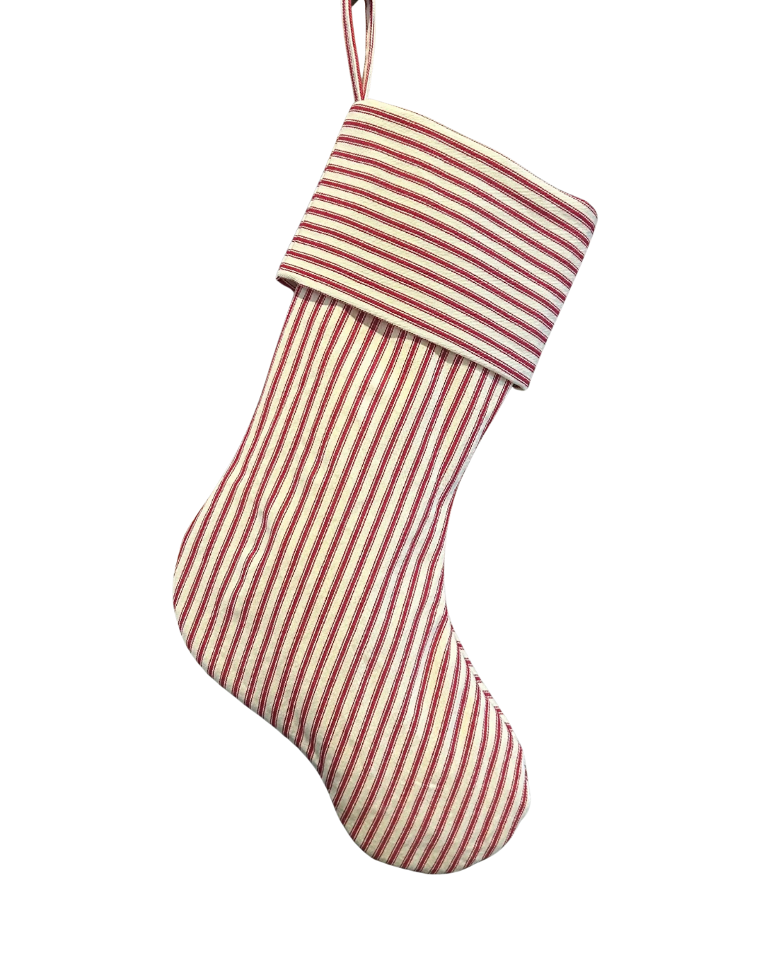 Red Ticking Stripe Stocking