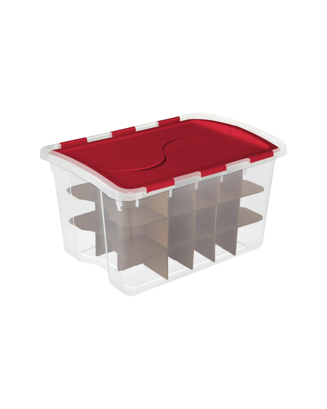 Sterilite 48 Quart Plastic Hinged Lid Christmas Ornament Storage Container