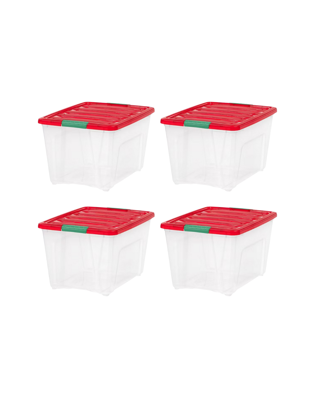 IRIS 4pk 54qt Stackable Holiday Plastic Storage Bins