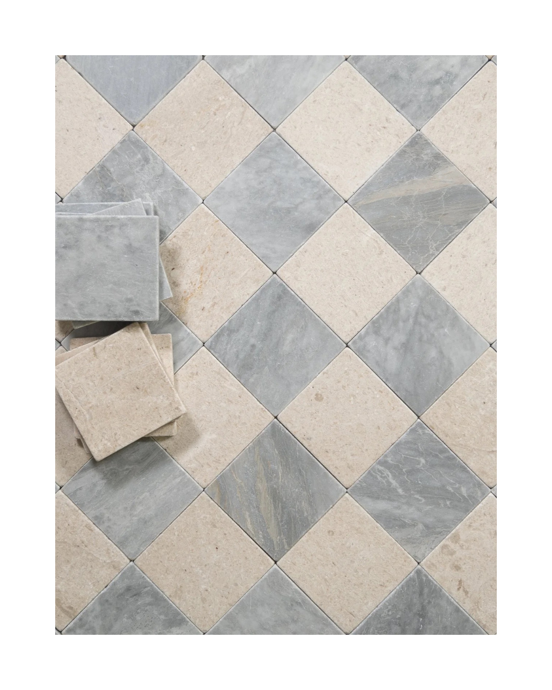 Bardiglio Lite &amp; Sierra Limestone Tumbled