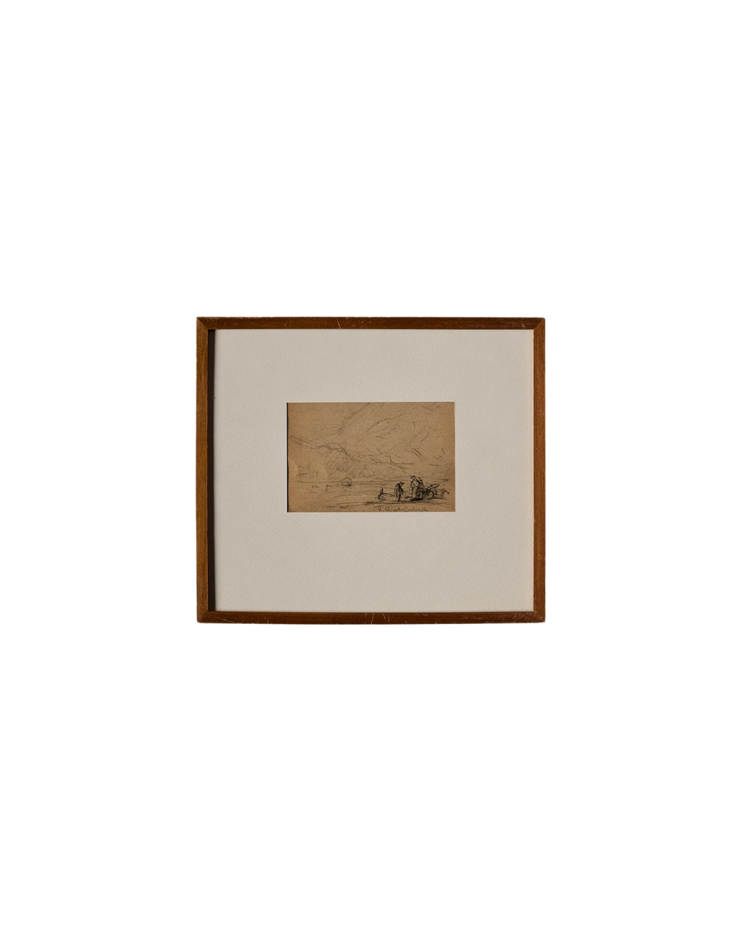 20th C. Signed Coastal Charcoal Sketch