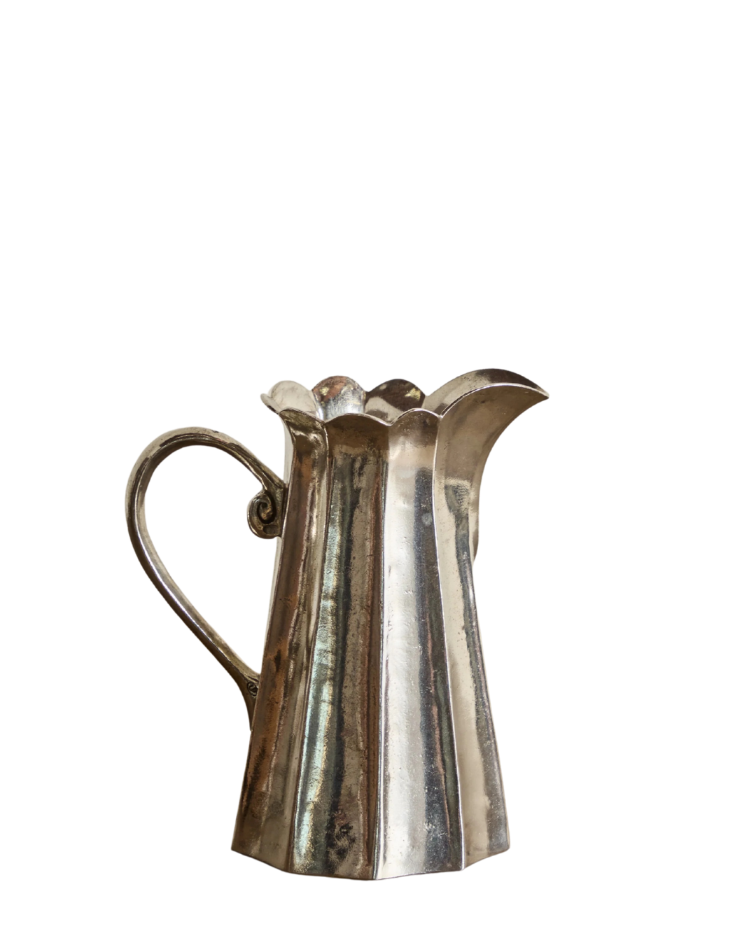 Italian Pewter Scalloped Pitcher