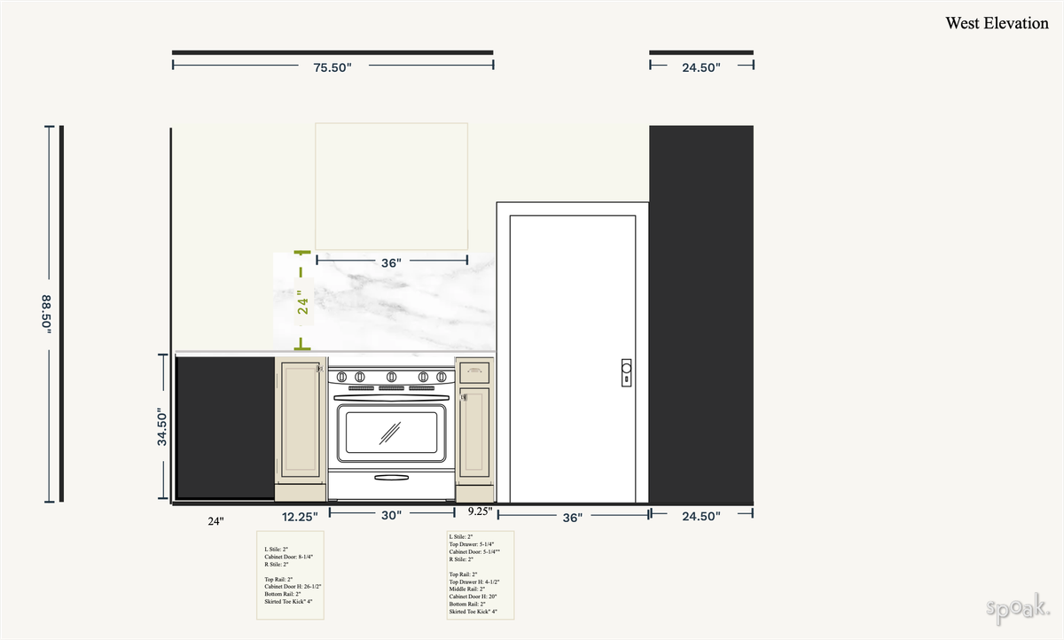 (Initial) West Elevation