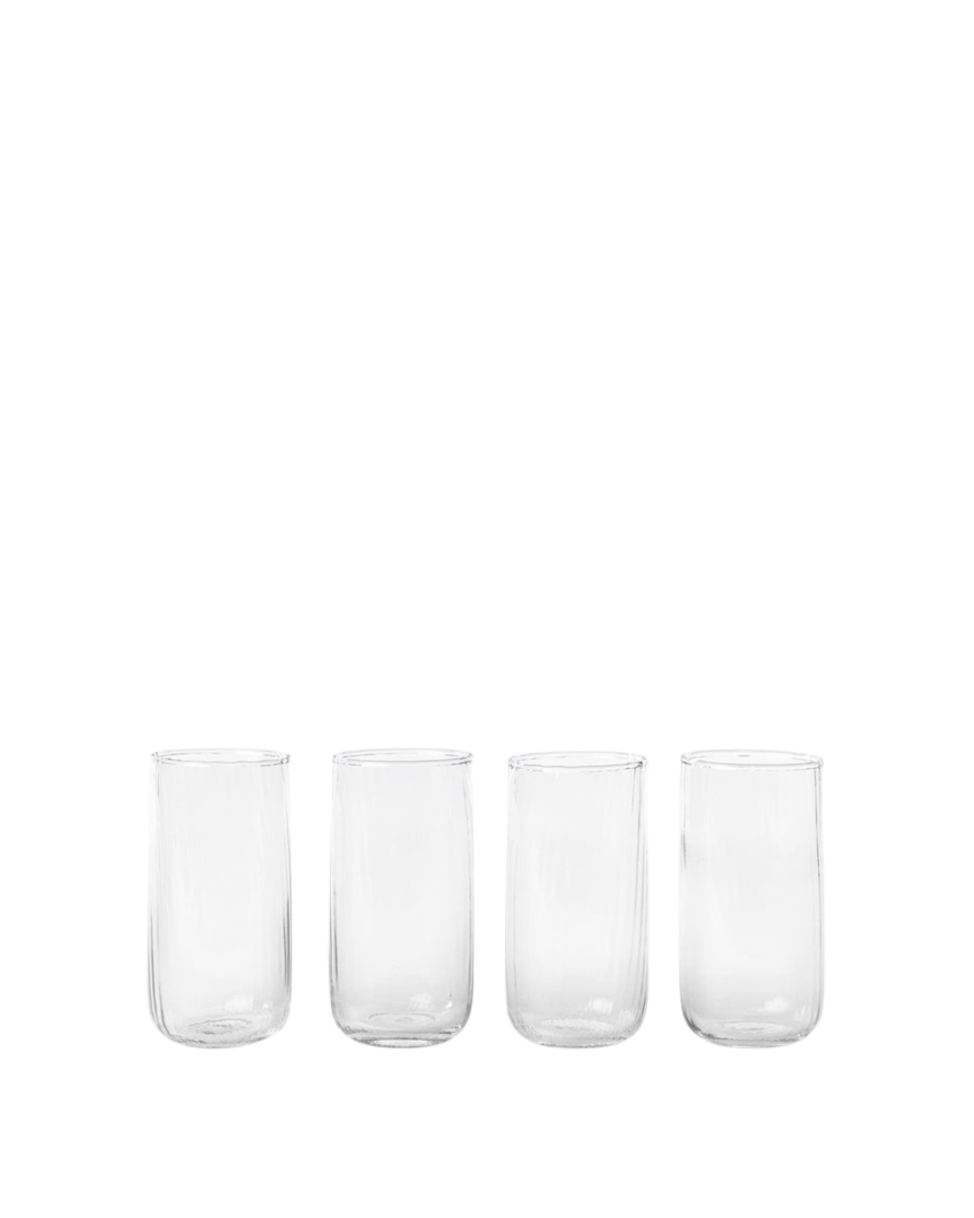 Ribbed Tall Drinking Glasses