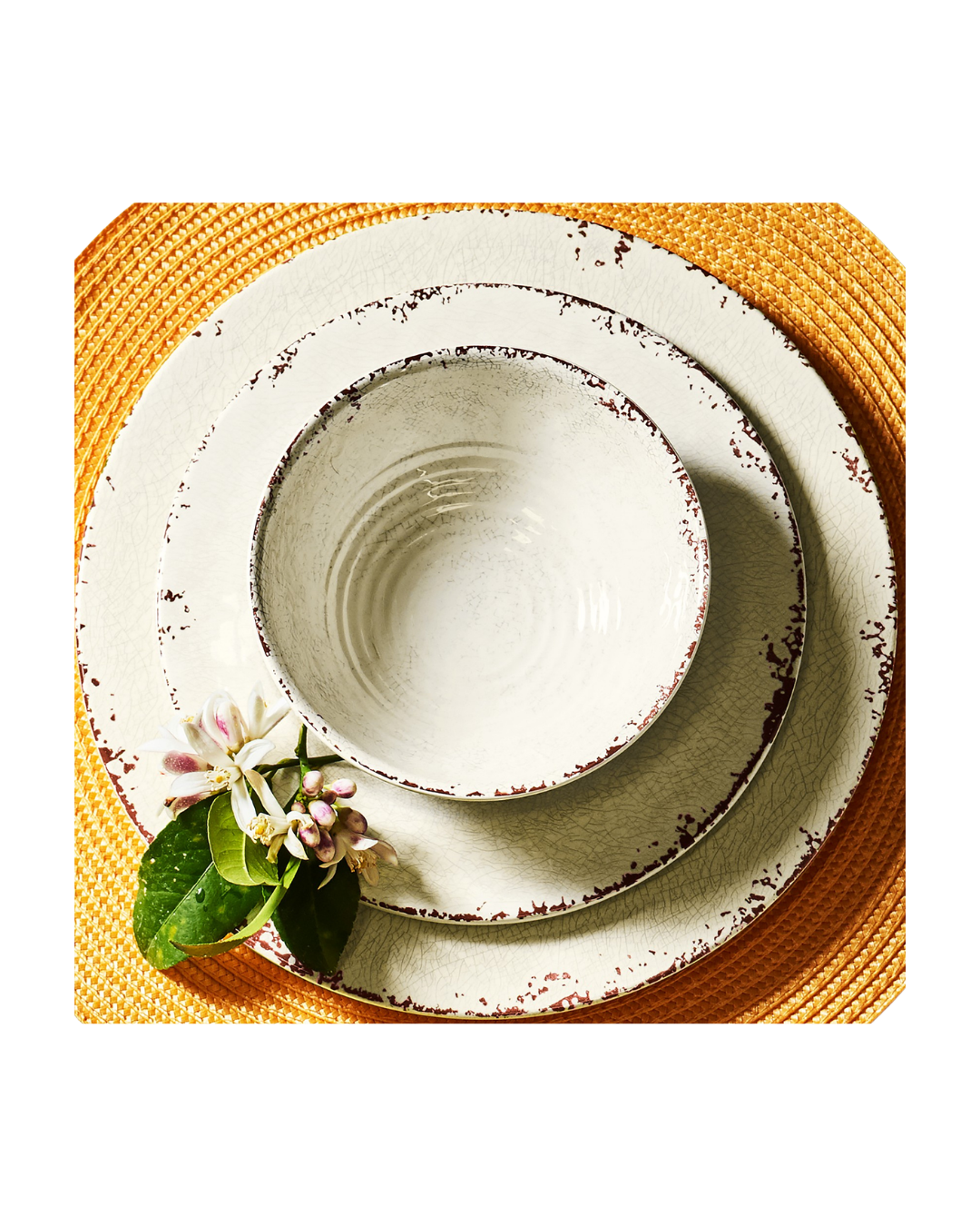 Rustic Melamine Outdoor Dinnerware Collection