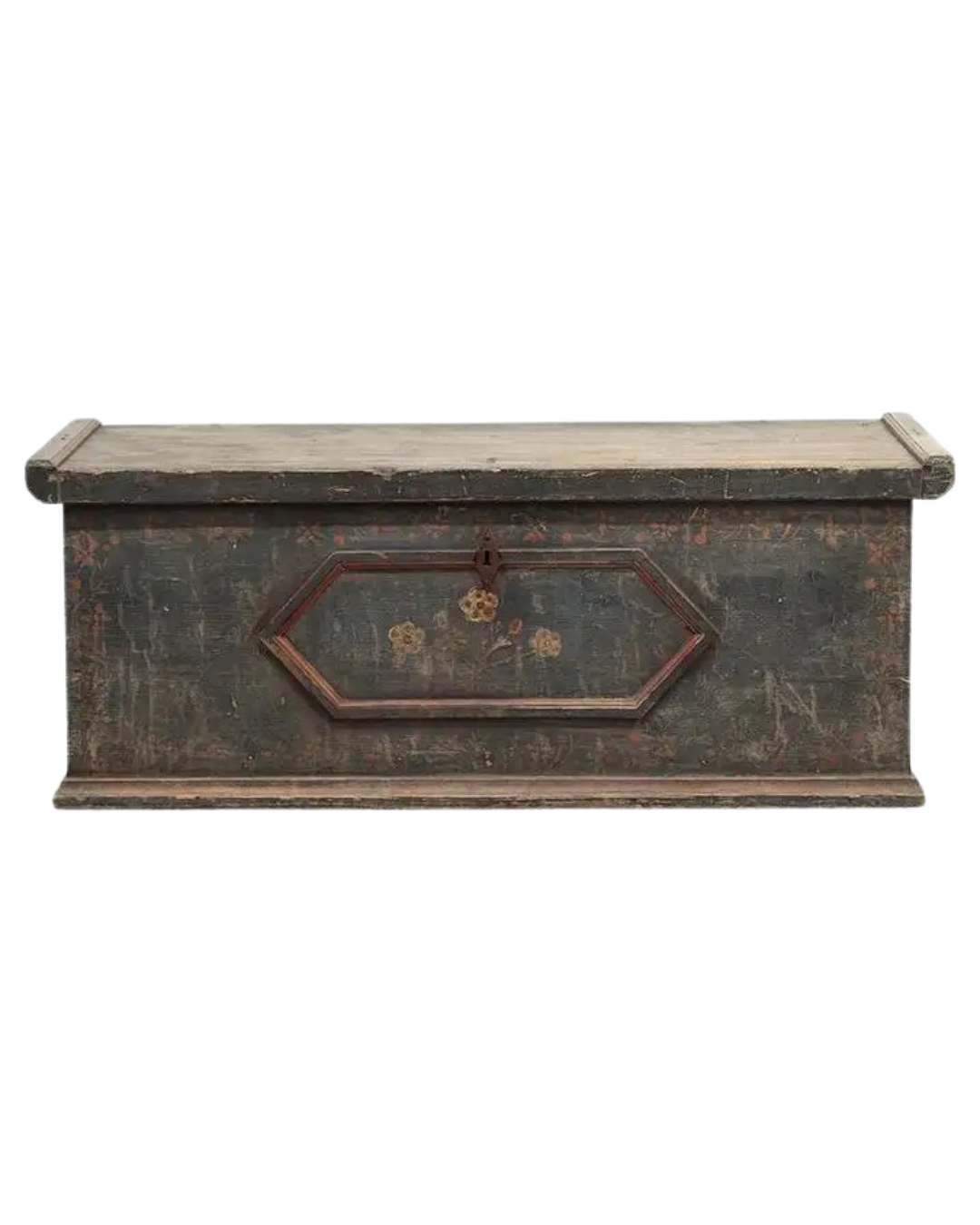 Antique Painted Folk Art Bridal Chest