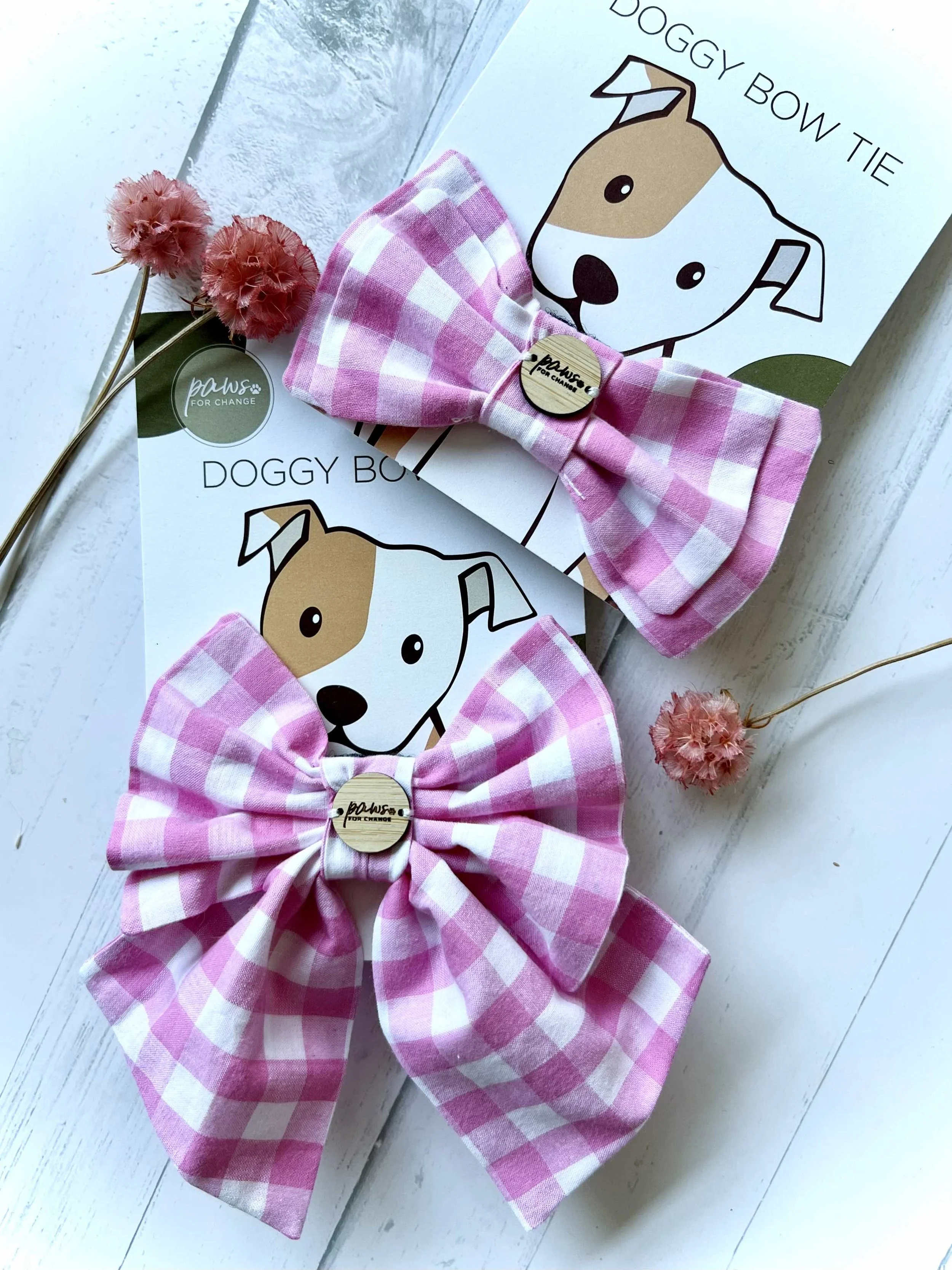Pink Check Doggy Bow Ties.jpg