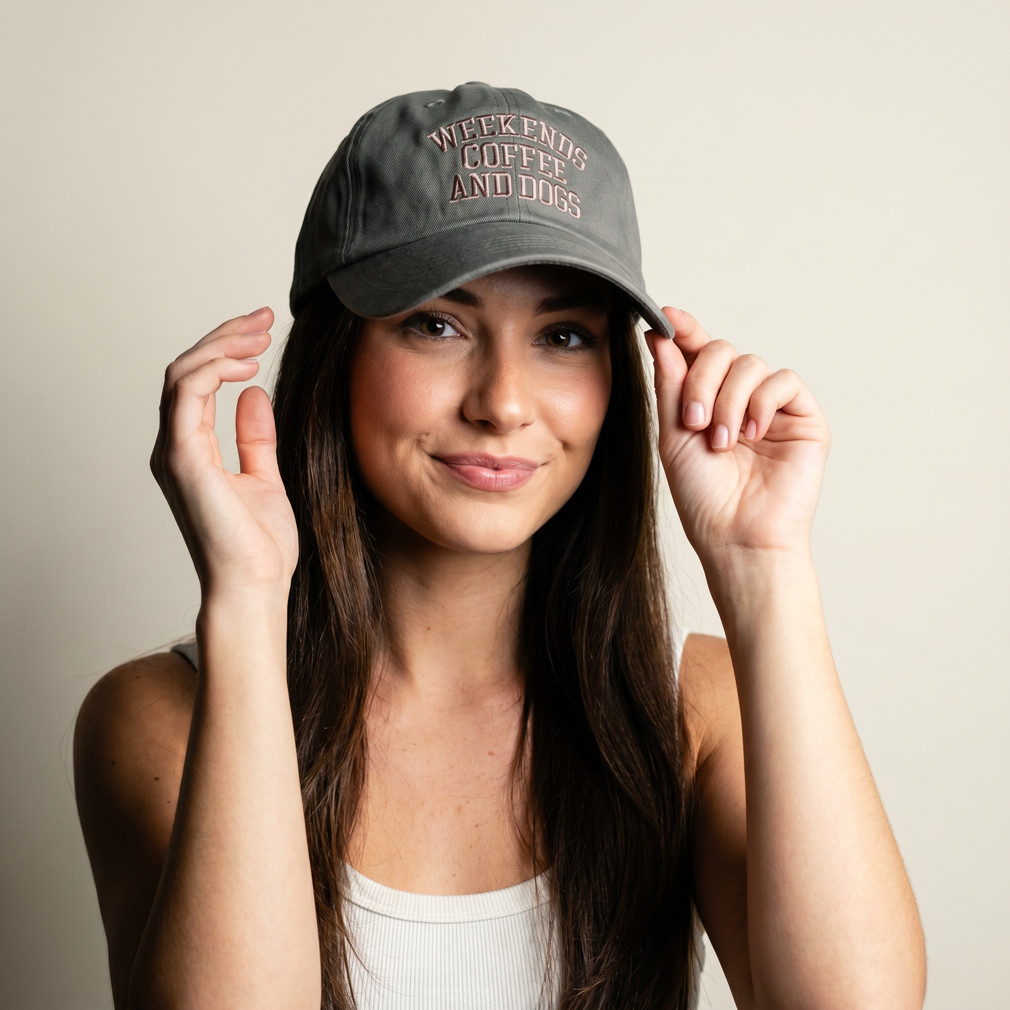 Weekends Cap Charcoal & Pink.png