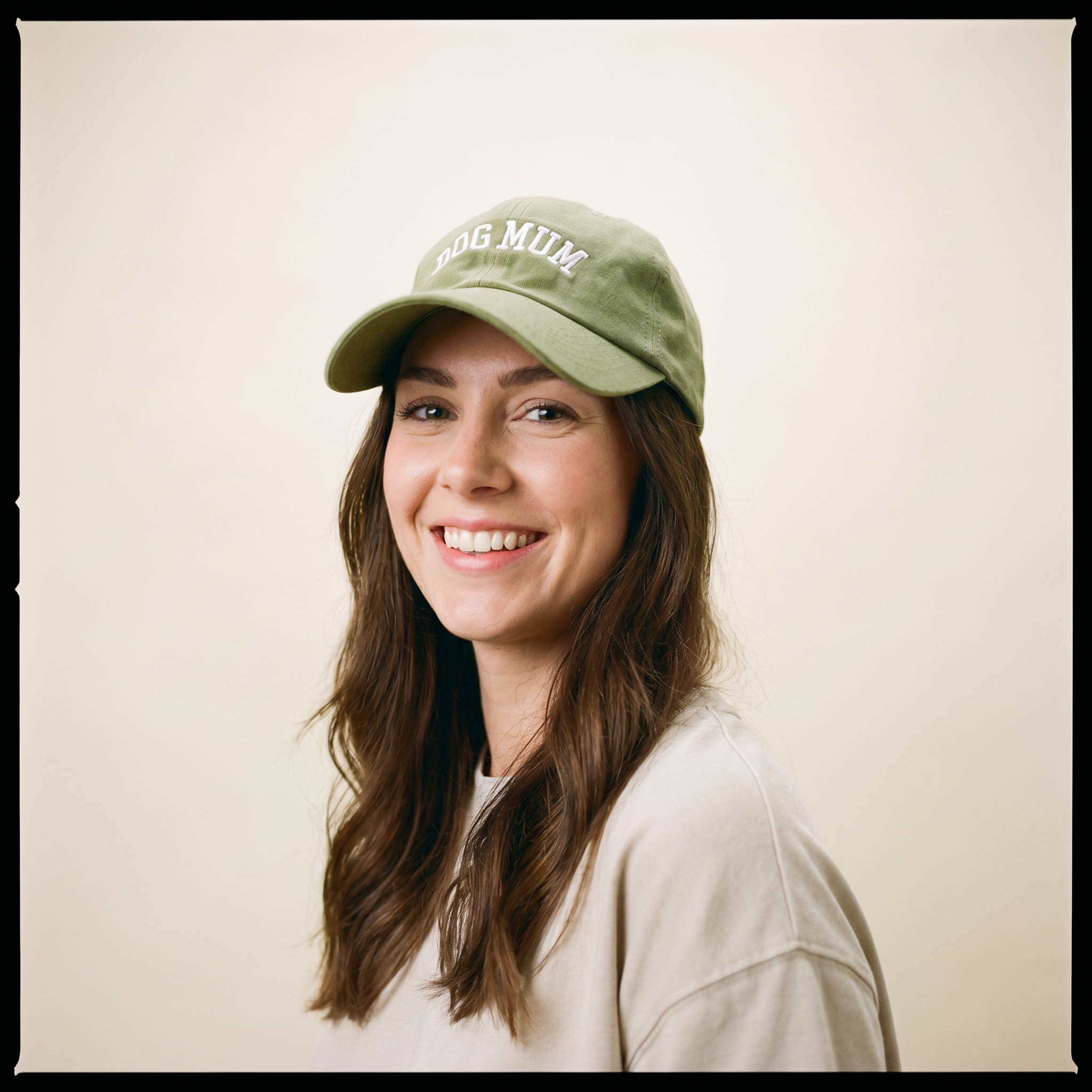 Dog Mum Cap Olive & White.png