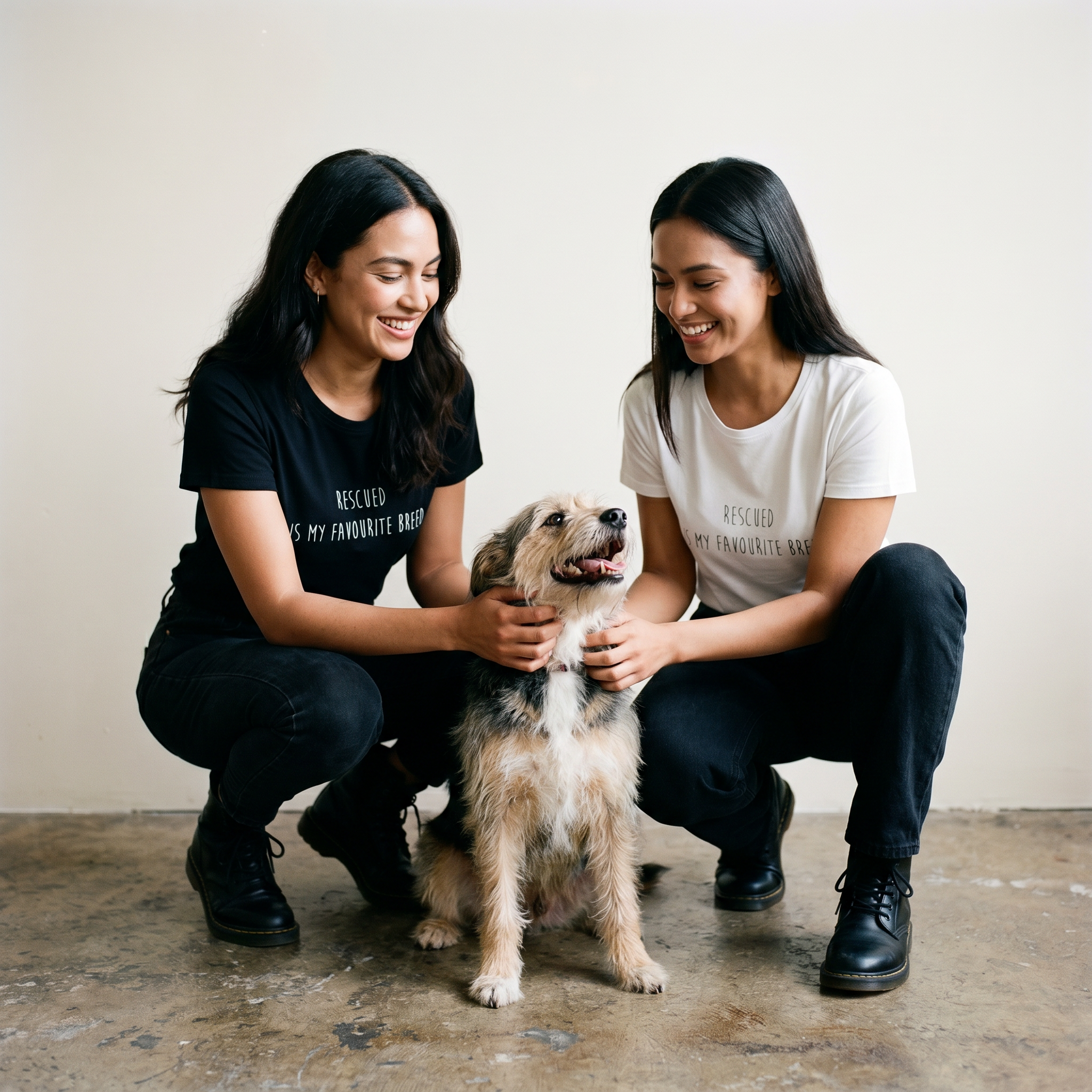 Rescued is my favourite breed t-shirt duo.png
