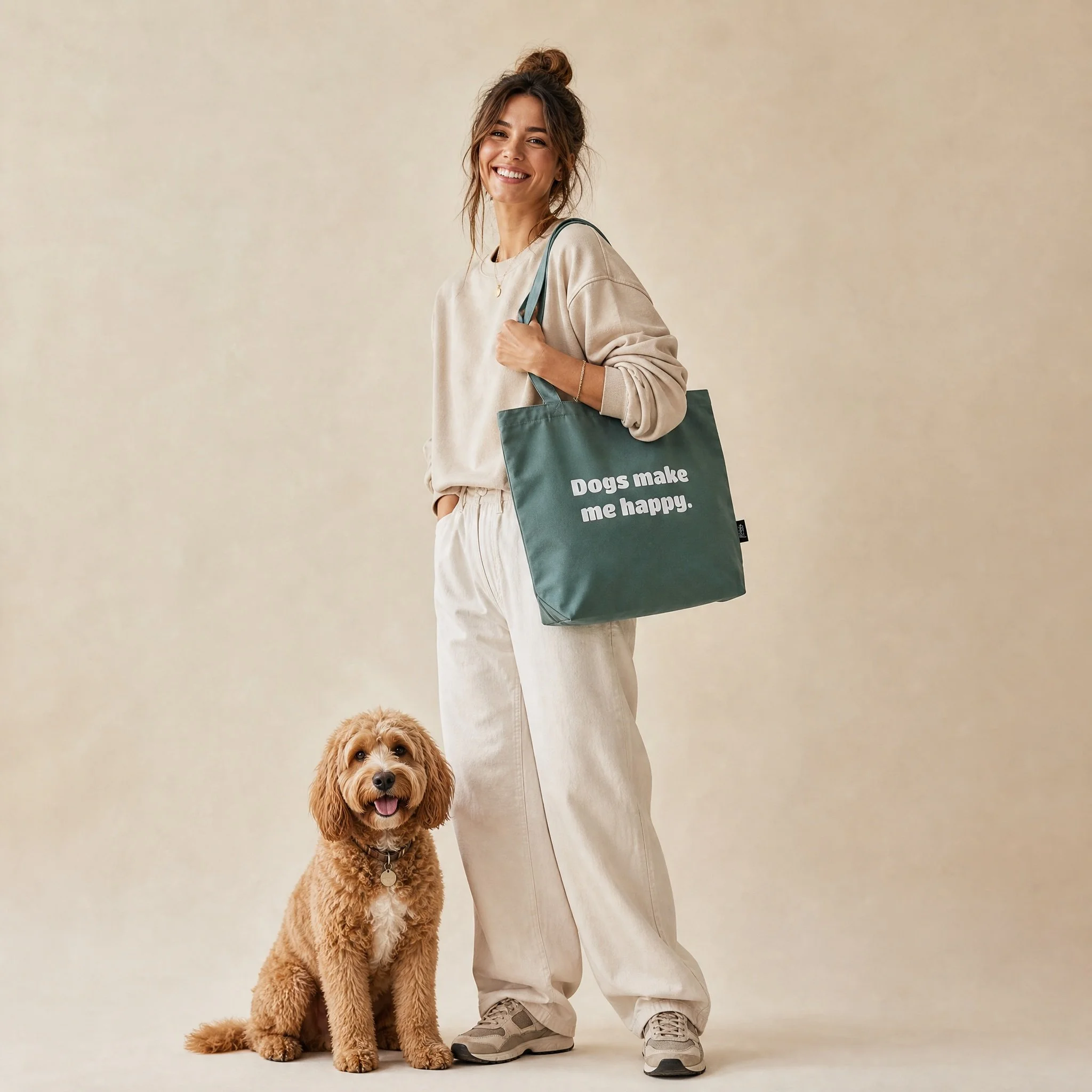Dogs Make Me Happy Tote on Model.jpg
