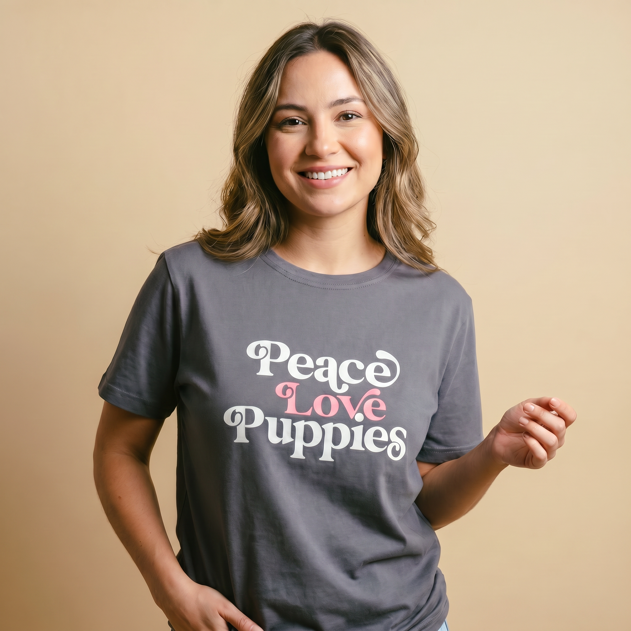 Peace Love Puppies T-Shirt.png
