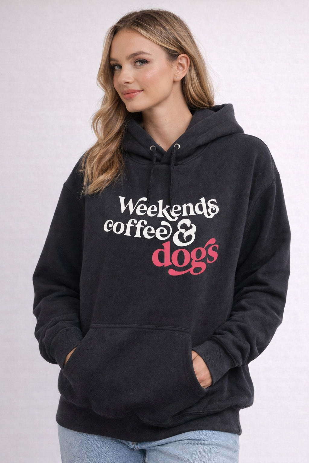 Weekends Coffee & Dogs Charcoal Hoodie.png