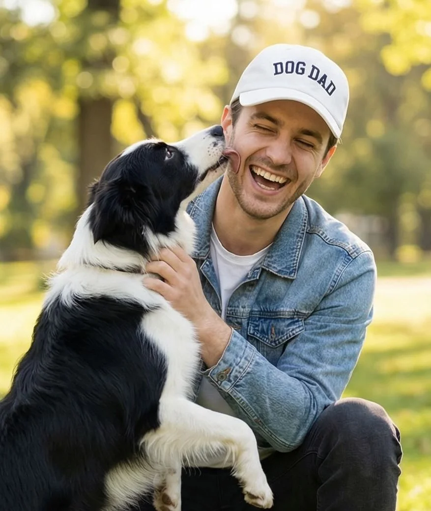 Dog Dad Cap White & Navy.jpg