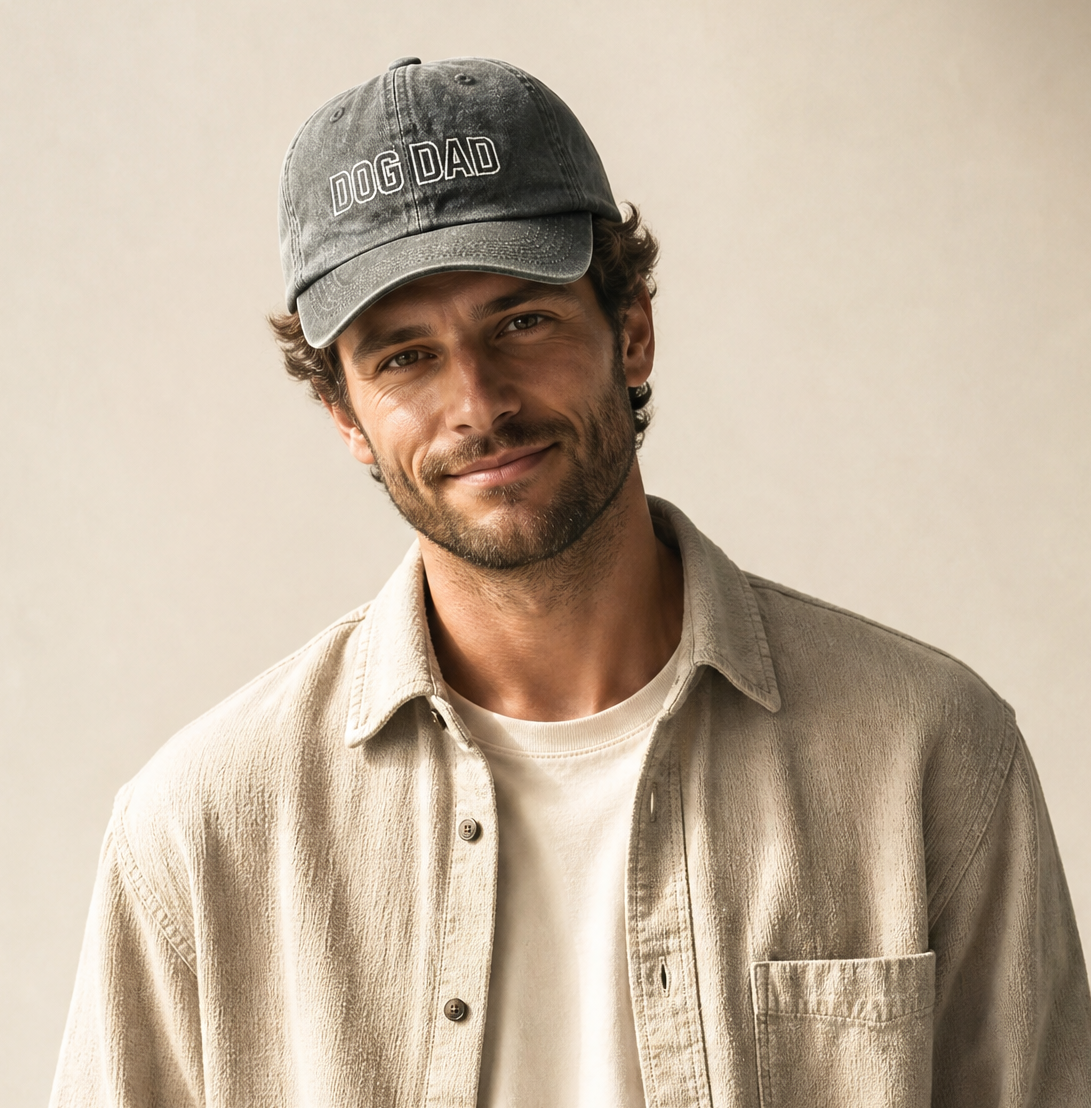 Dog Dad Cap in Faded Charcoal.png