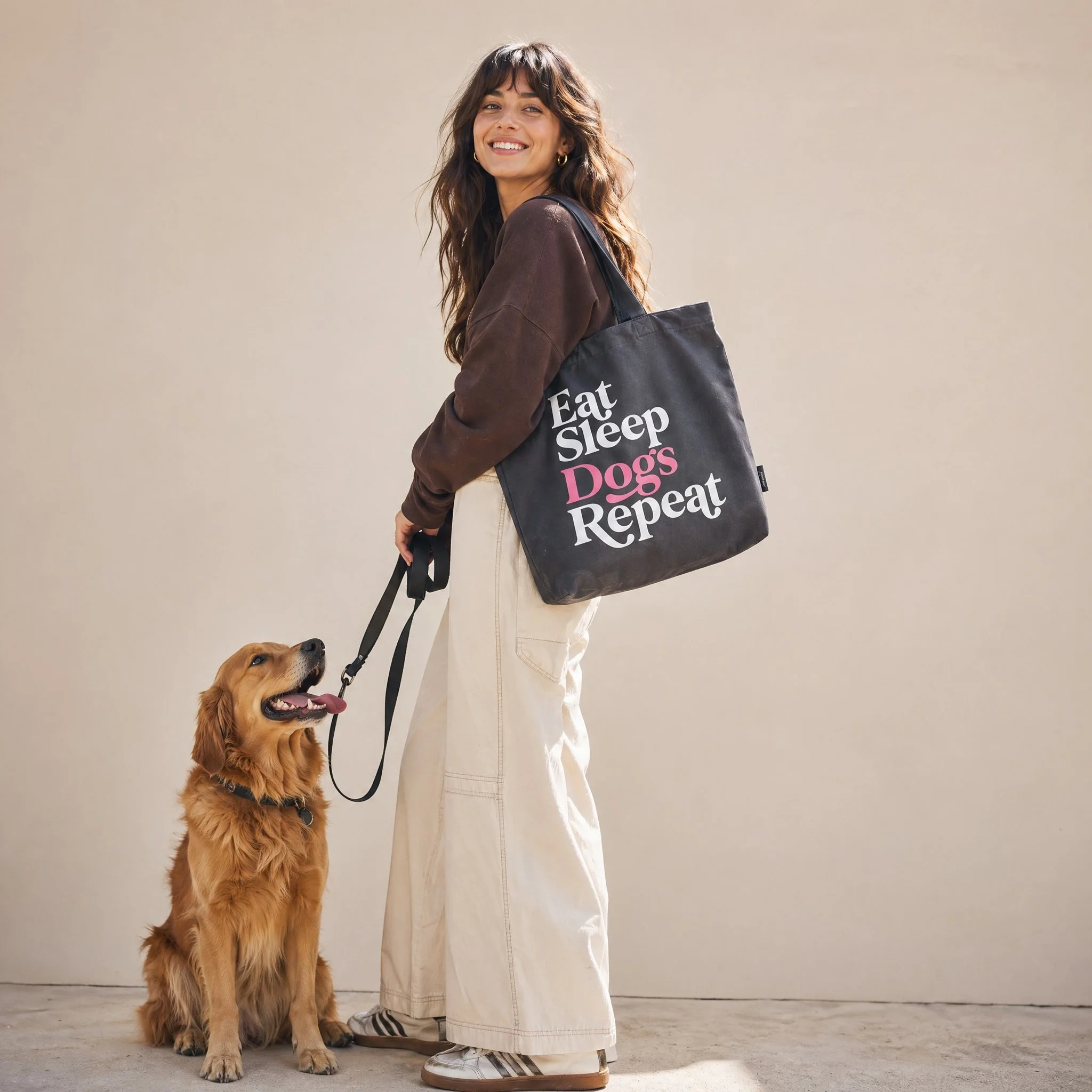 Eat Sleep Tote in Charcoal on Model.jpg