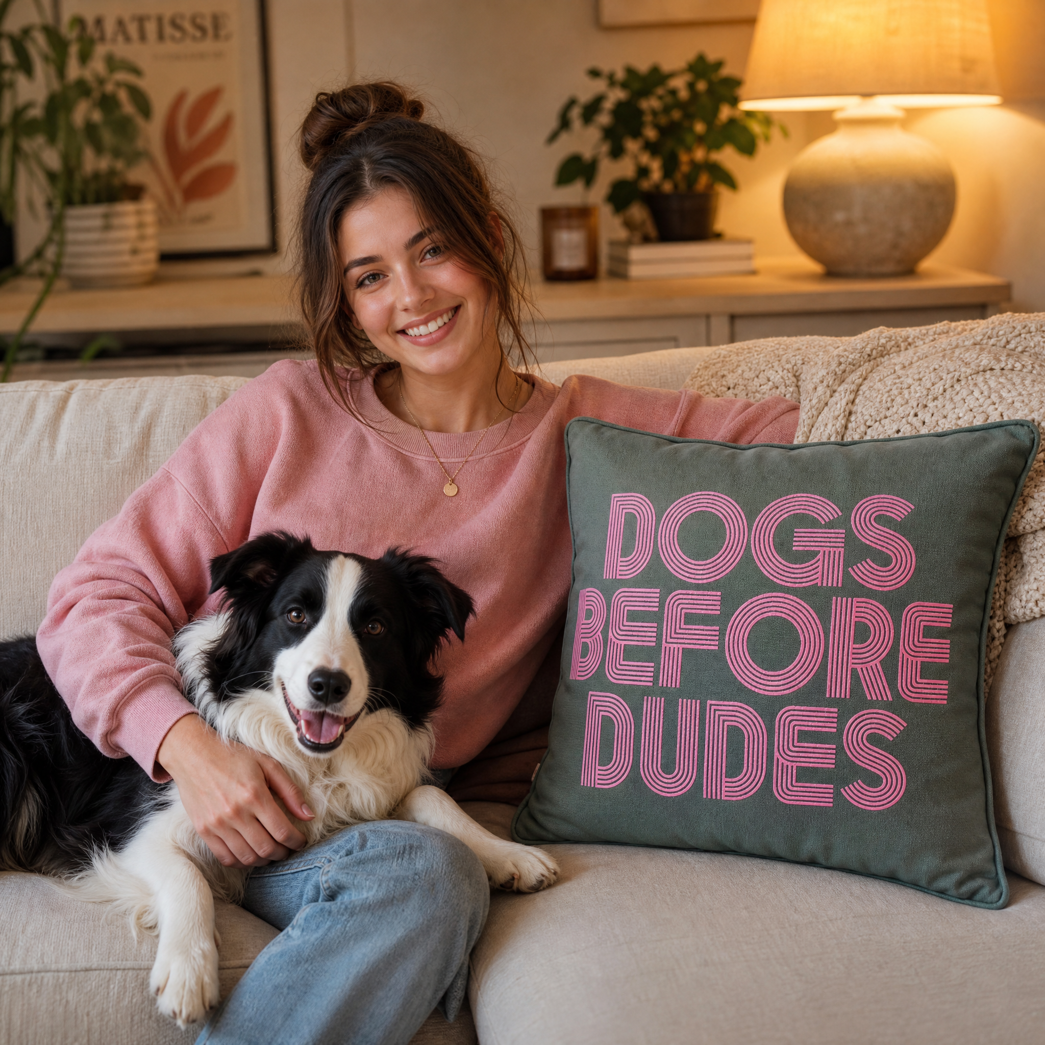 Dogs Before Dudes Cushion (lifestyle).png