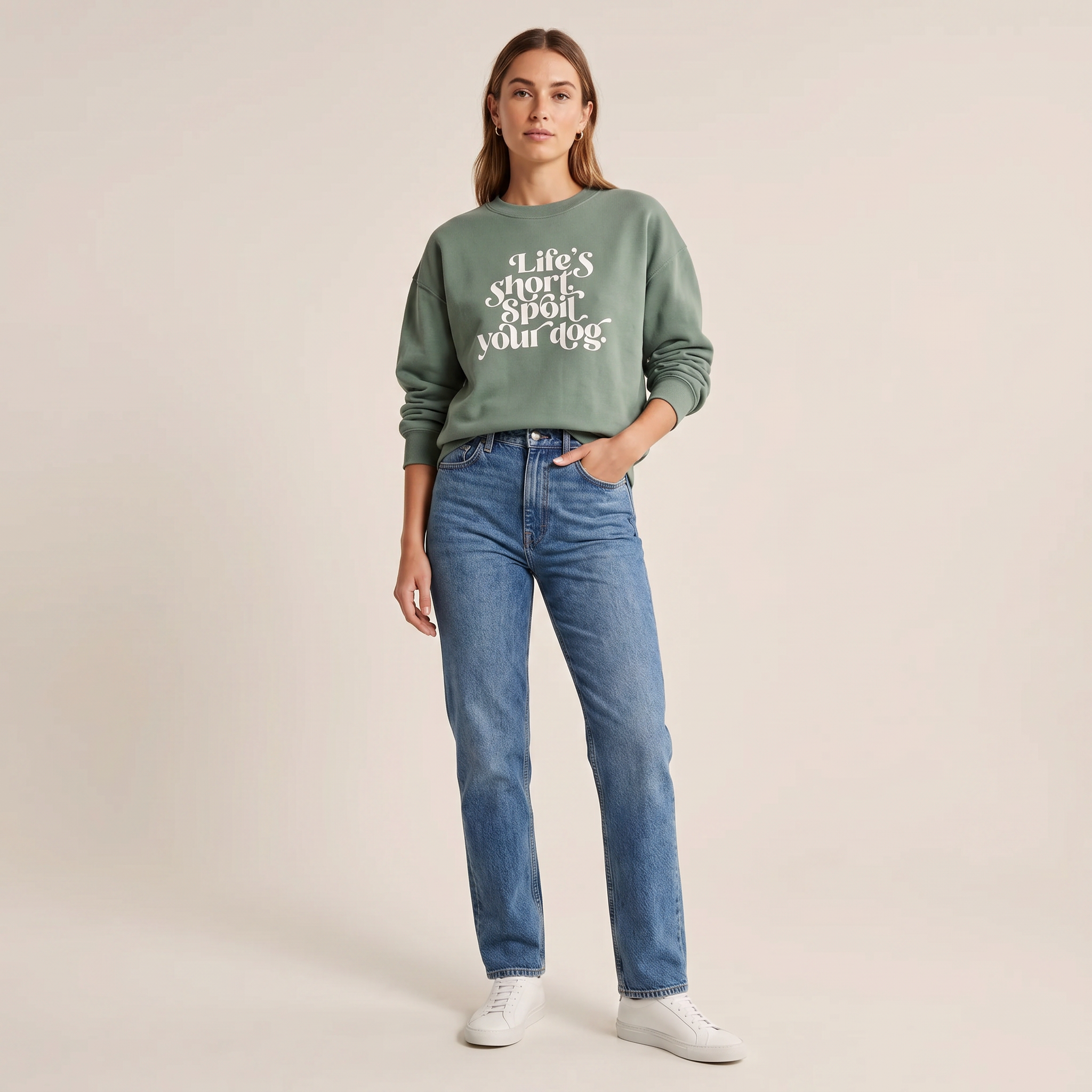 Lifes Short Sweatshirt in Sage.png