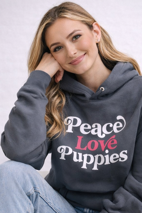 Peace Love Puppies Charcoal Hoodie.png