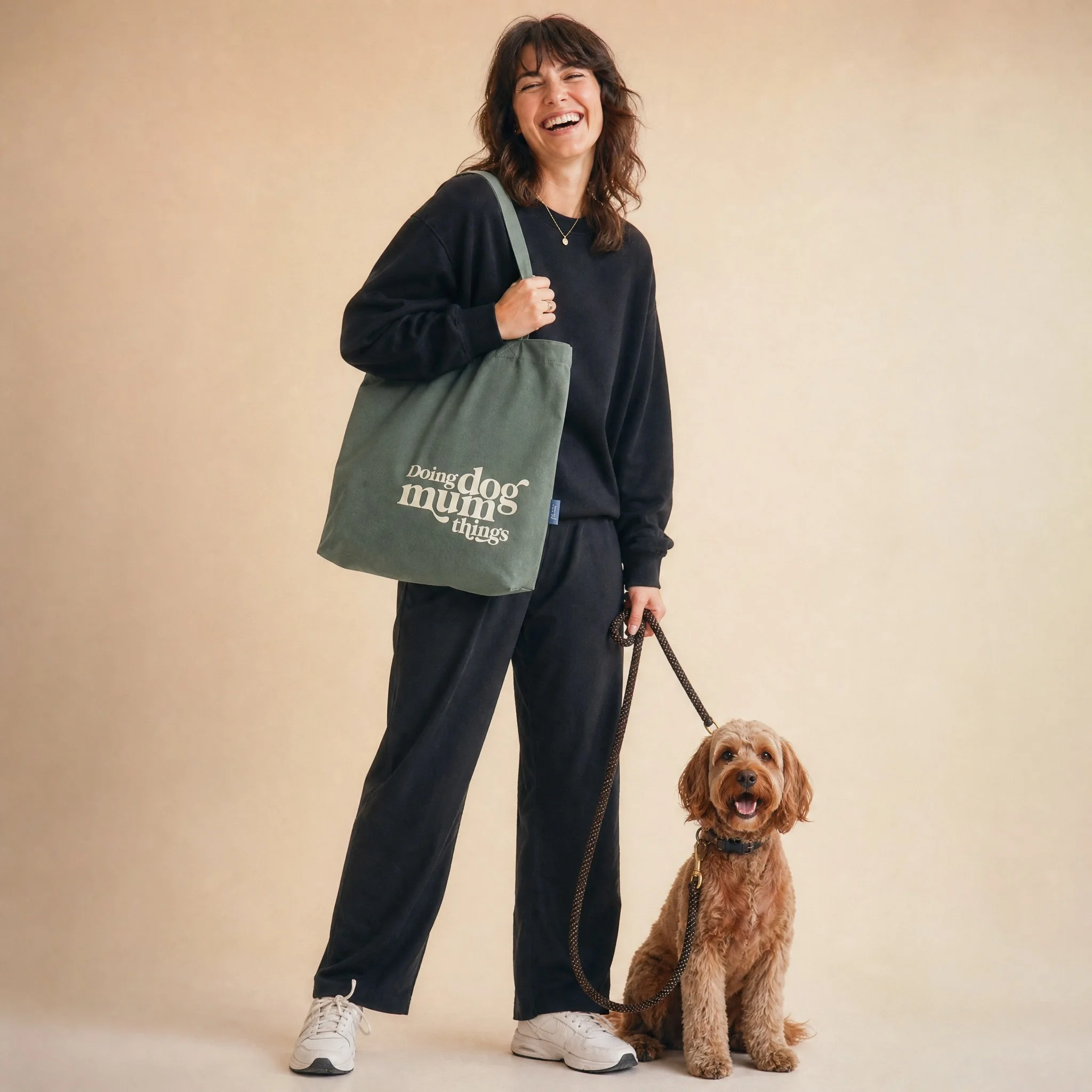 Doing Dog Mum Things Tote in Green.jpg