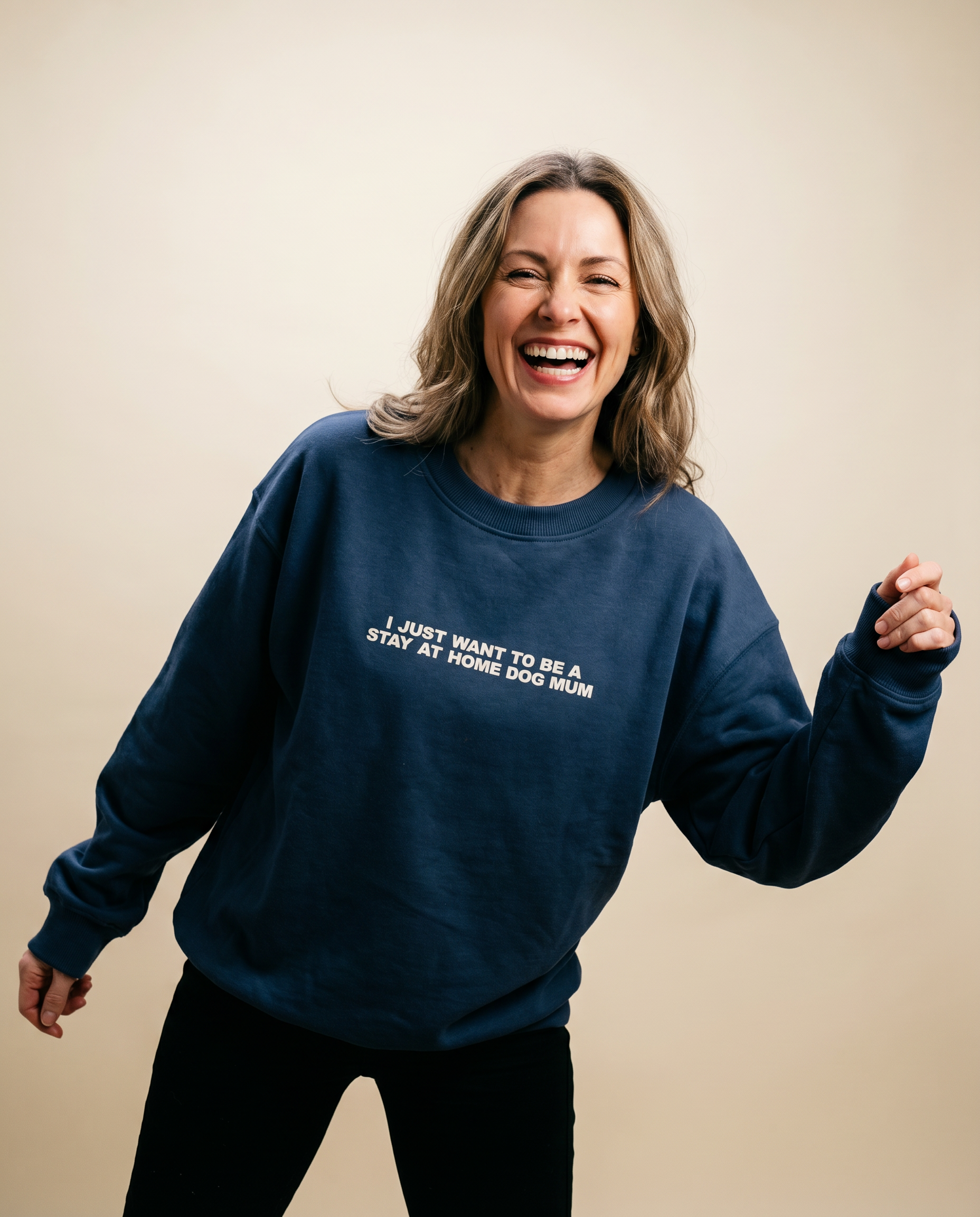 I Just Want to Sweatshirt in Navy.png