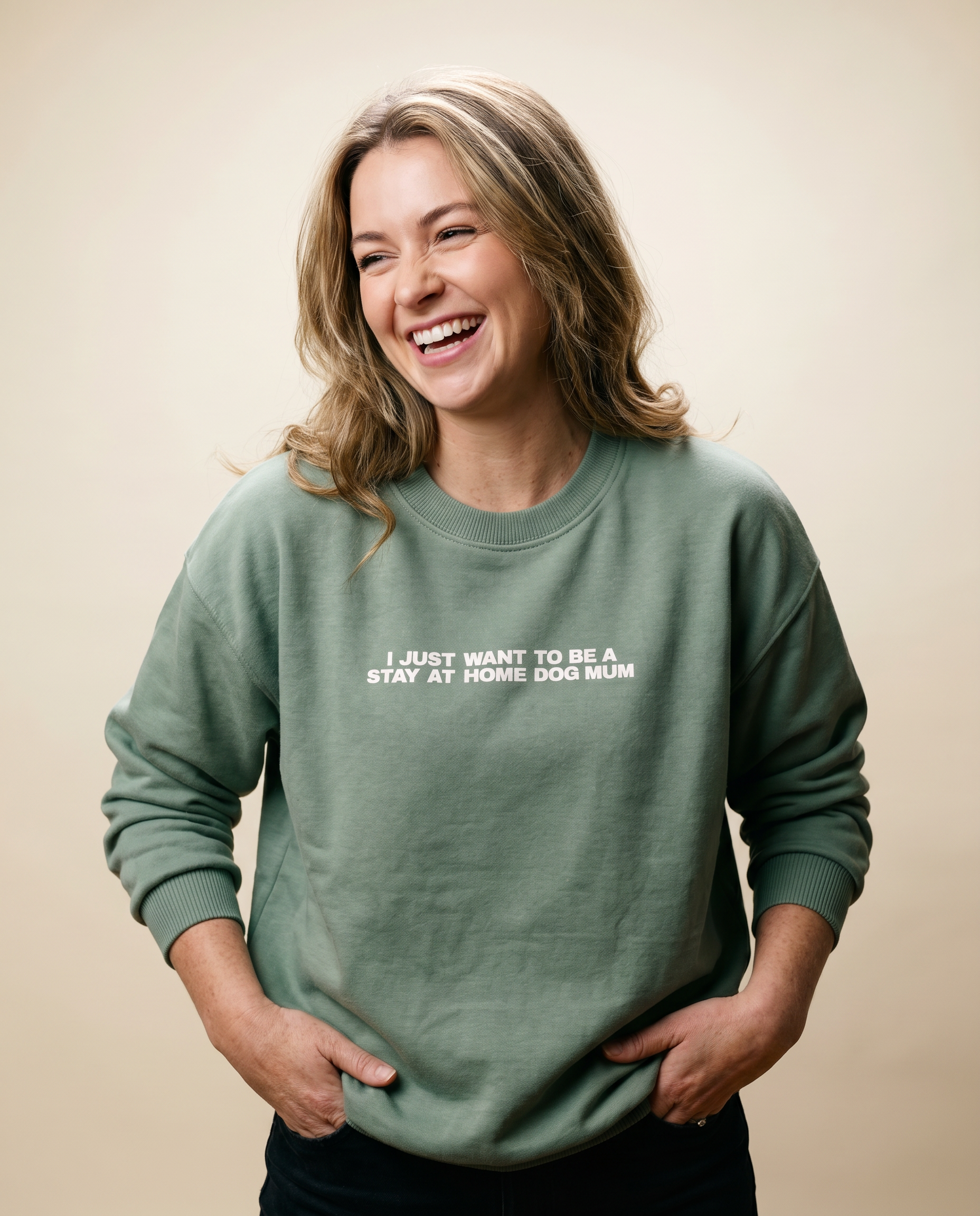 I Just Want to Sweatshirt in sage.png