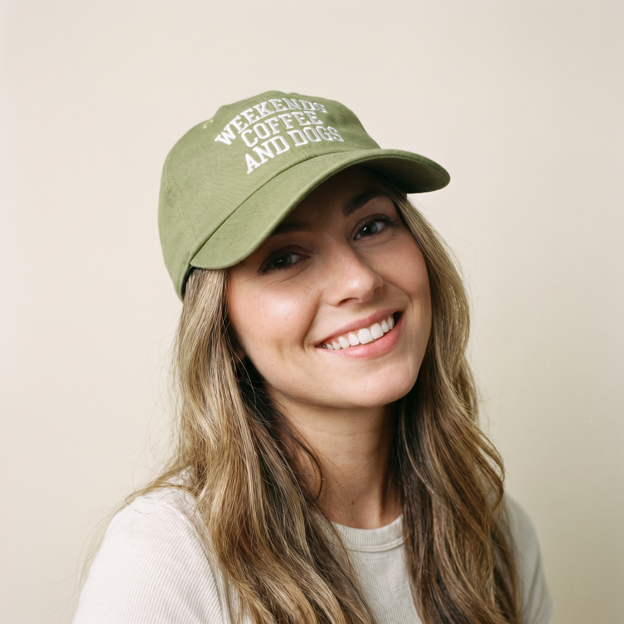 Weekends Cap Olive & White.png