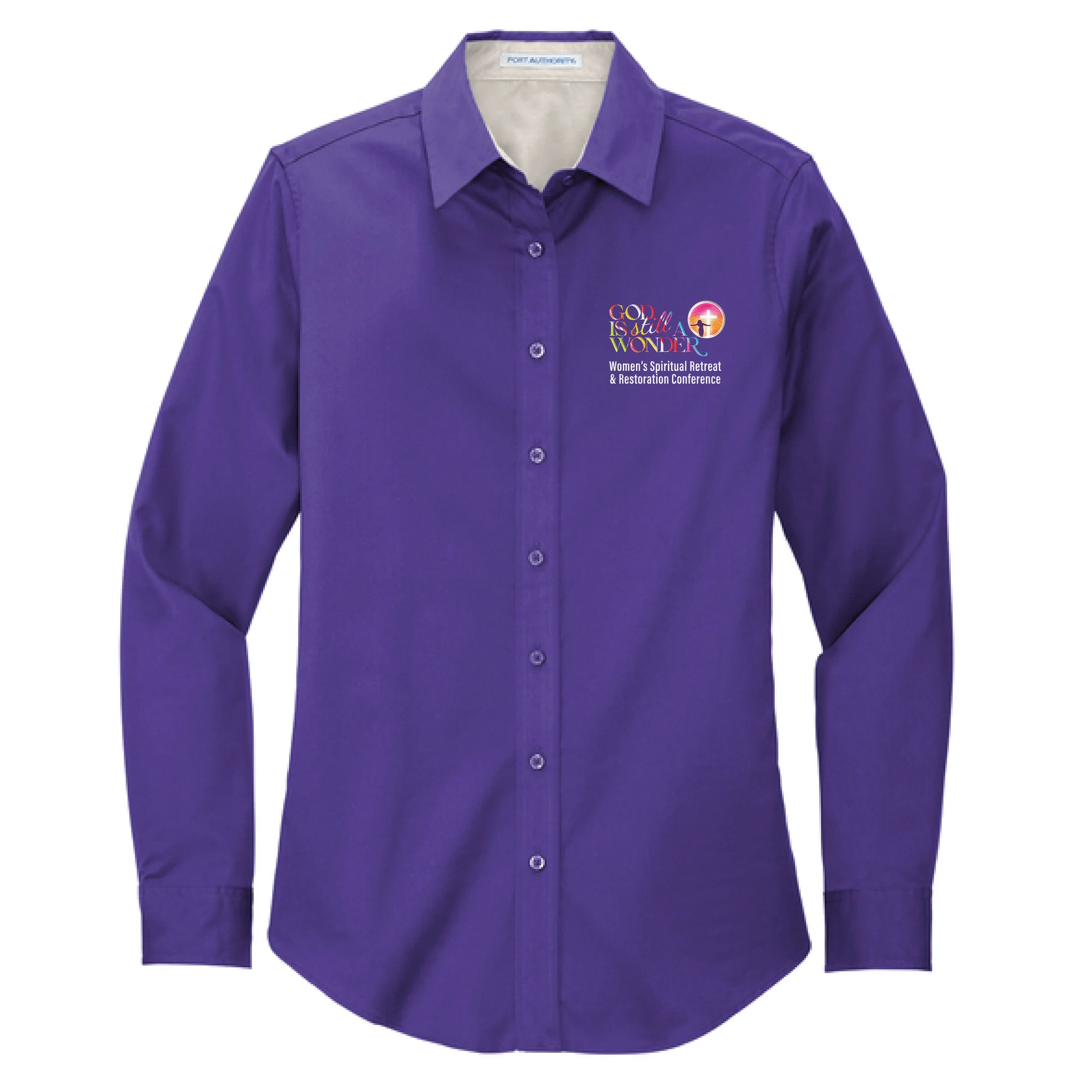  Long Sleeve Cotton Shirt   Purple (XS-6XL) – $40  