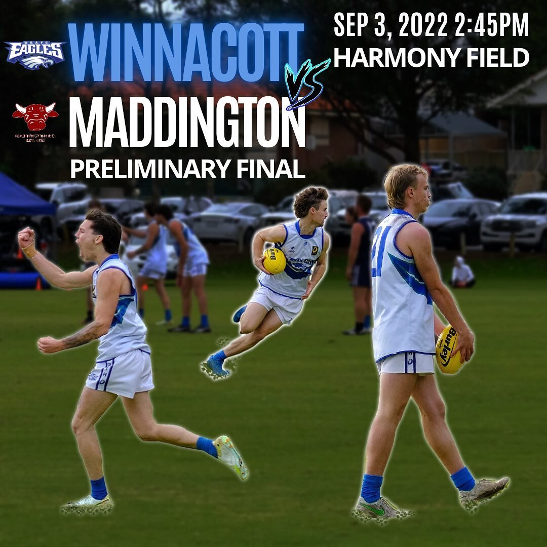 Tomorrow!
2:45PM @ Harmony Field the Eagles take on Maddington in a much anticipated Preliminary Final. Winner proceeds to the Grand Final against Curtin next week. Come down and support the boys!! #goeagles 🦅🦅