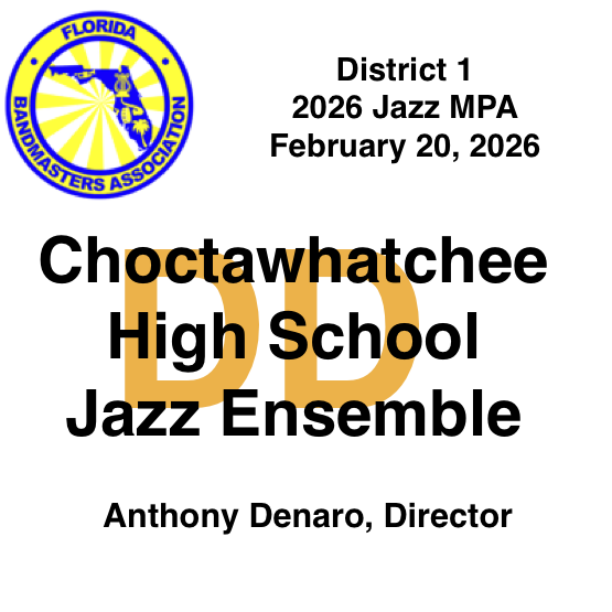 Choctawhatchee High School Jazz Ensemble 2026 D1JazzMPA - Digital Download