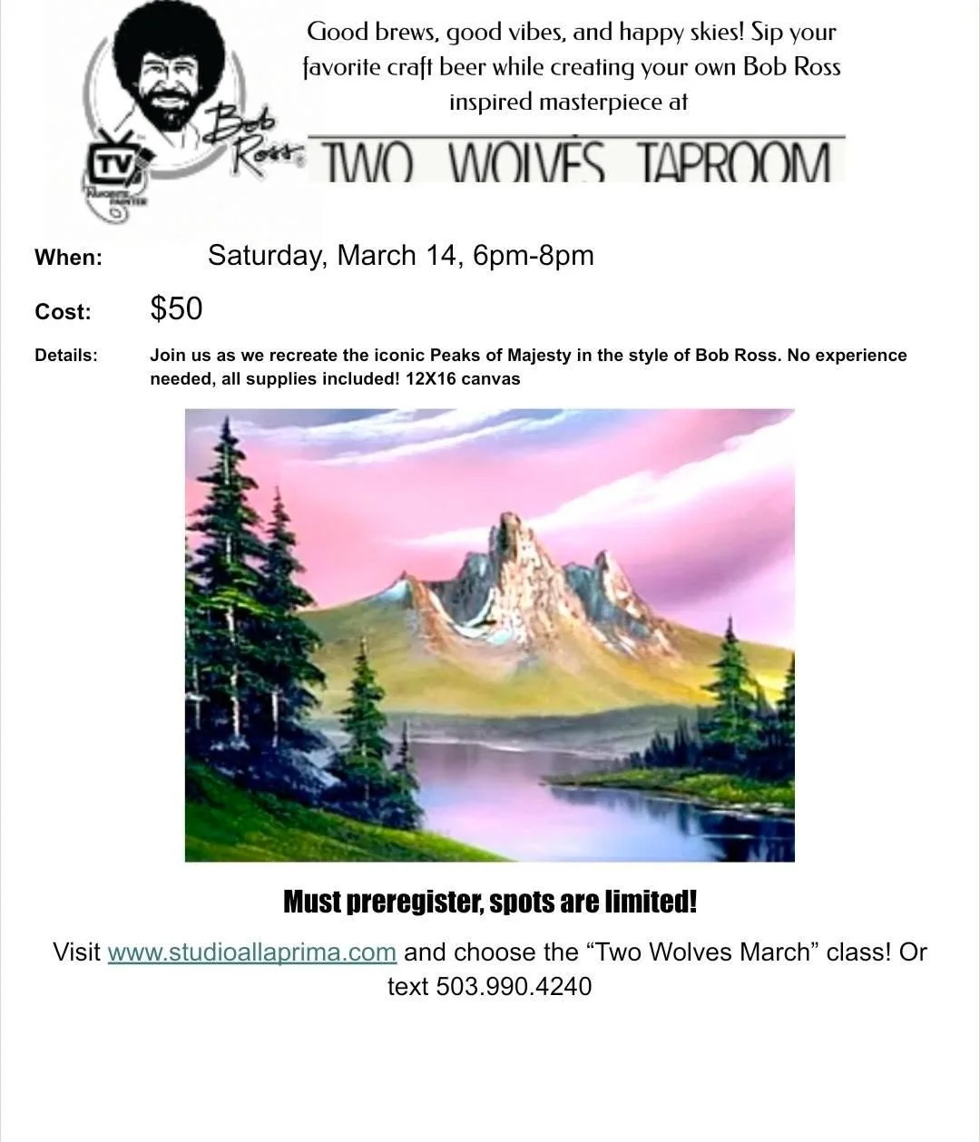 Bob Ross Painting Class