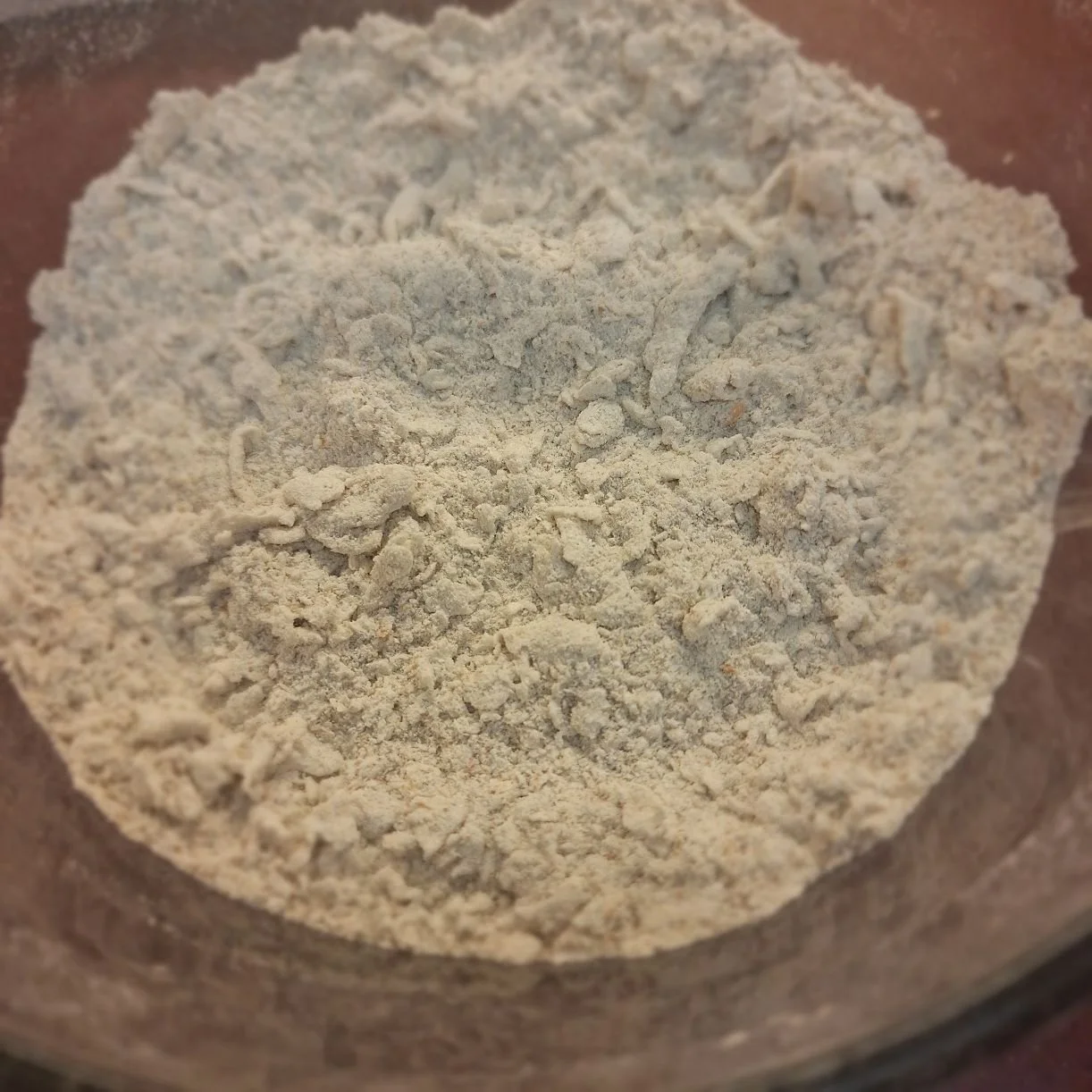 Work Sourdough w/flour into coarse breadcrumbs