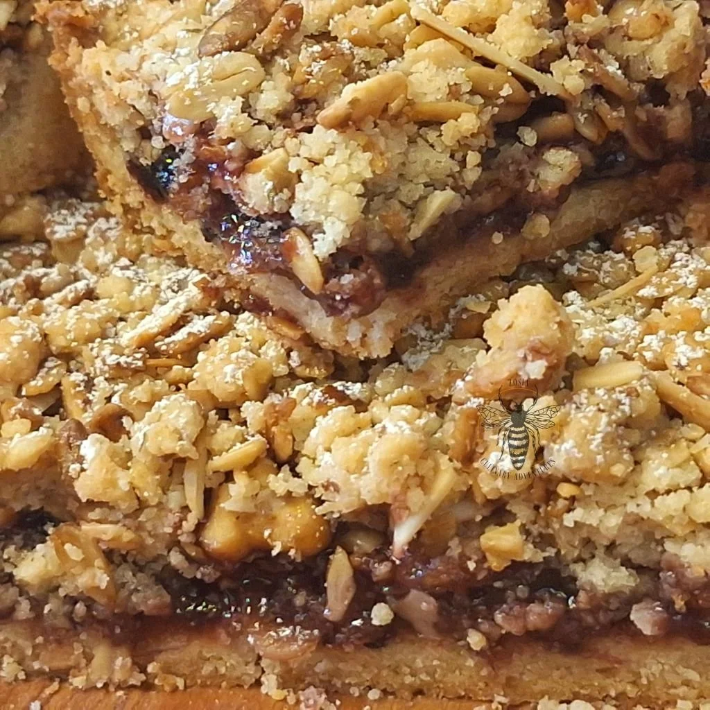 Buttery Black Currant Crumble Bar  with Almond Granola Crunch