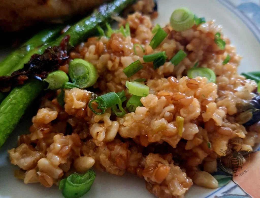 Earthy Grain Medley: Brown Rice and Wheat Berry Pilaf