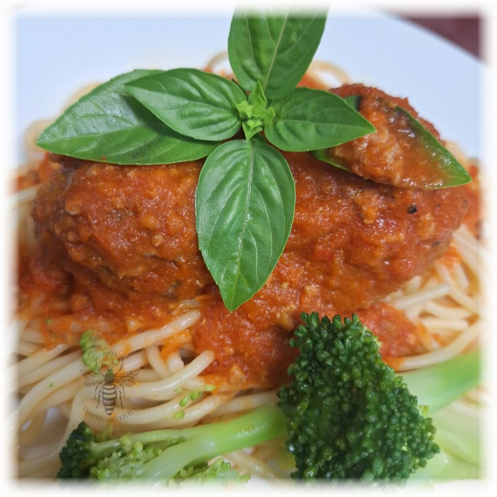 Rustic Italian Bison &amp; Pork Meatballs in Rich Tomato Sauce