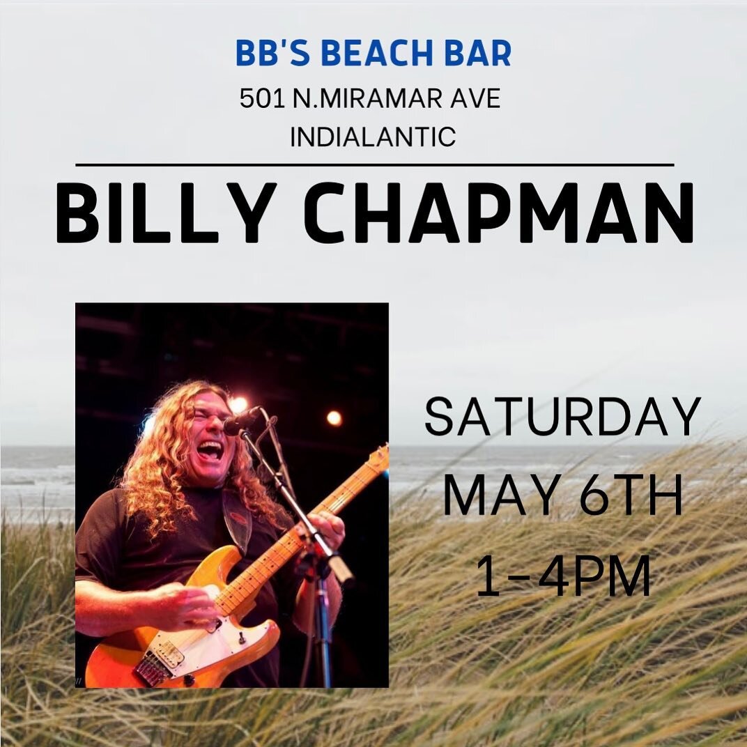 It&rsquo;s Saturday!
What better way to spend it than with Billy Chapman on the beach!
See you at BB&rsquo;s!
🎶🍻🤙🏼☀️