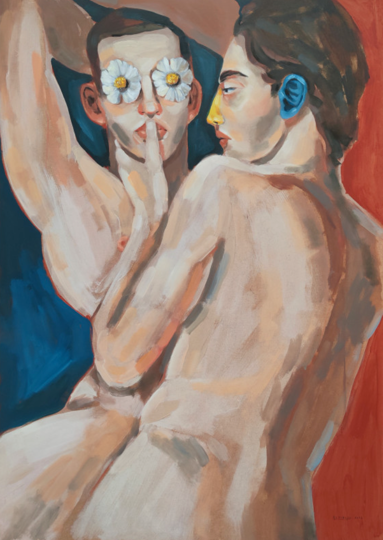 gay painting blossom eyes figurative
