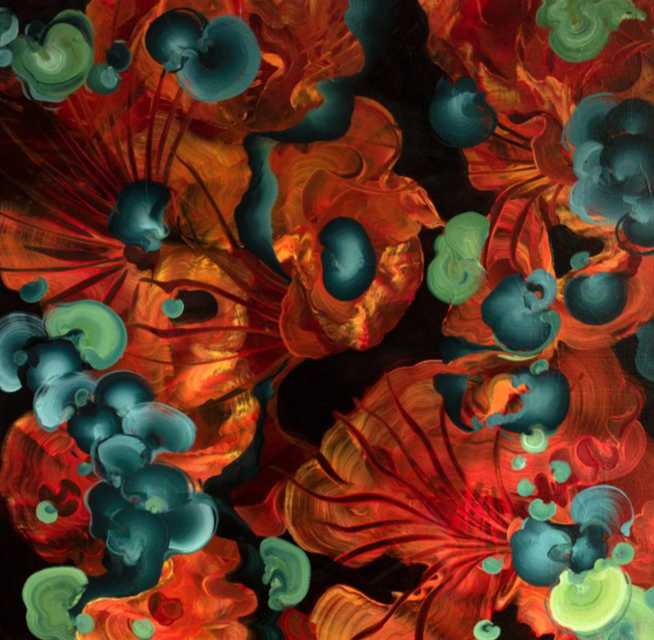 Outlandish, Genevieve Leavold, painting, conceptual, fungas, modern art, abstract, semi abstract, painting