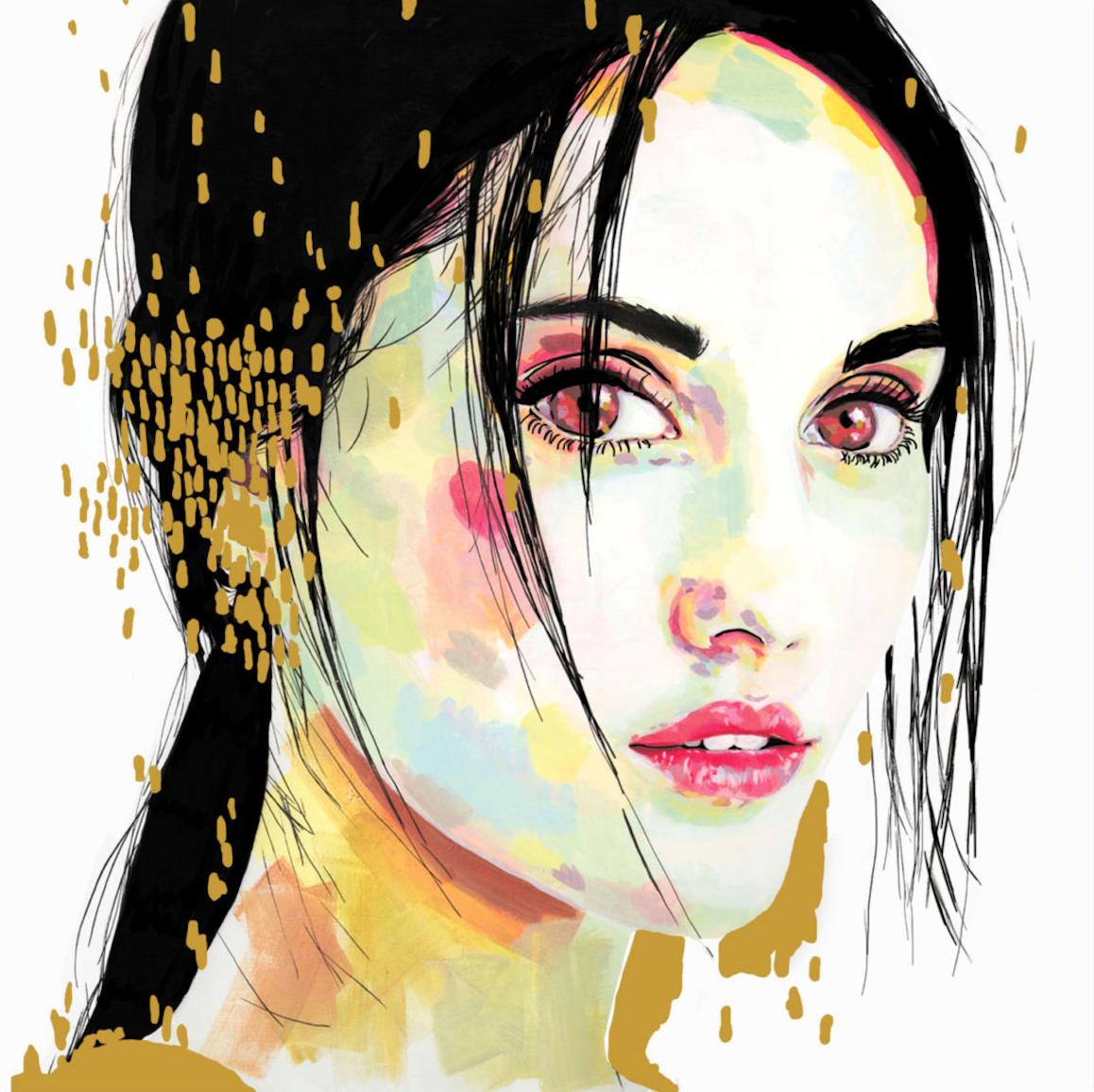 sophie bastien, painting, figuartive painting, modern klimt, acrylic painting,