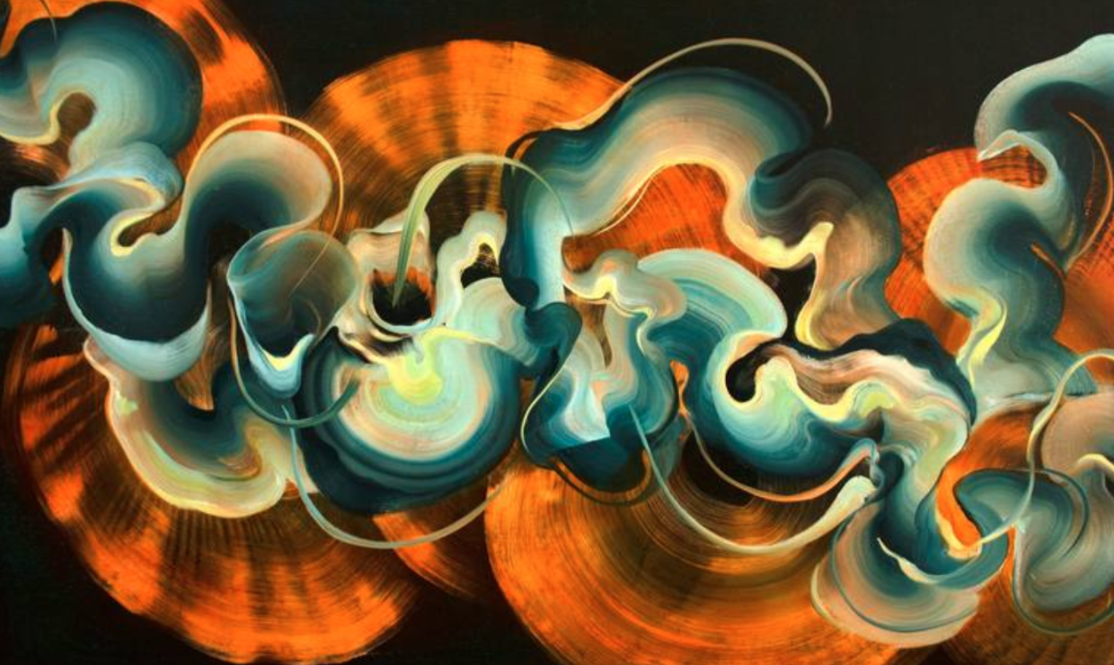 dreamer, genevieve leavold, painting, abstract, arch painting, semi abstract, conceptual, warm