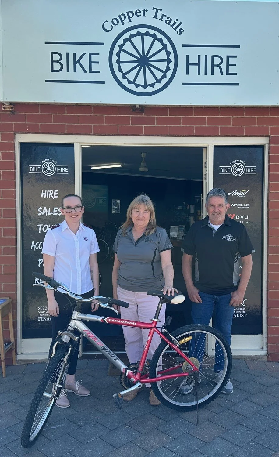 Copper Trails Bike Hire joins forces with The Salvation Army Copper Coast and Moonta Activity Centre to "Give Back to the Community this Christmas." 
Copper Trails Bike Hire is embarking on a heart-warming initiative to support The Salvati