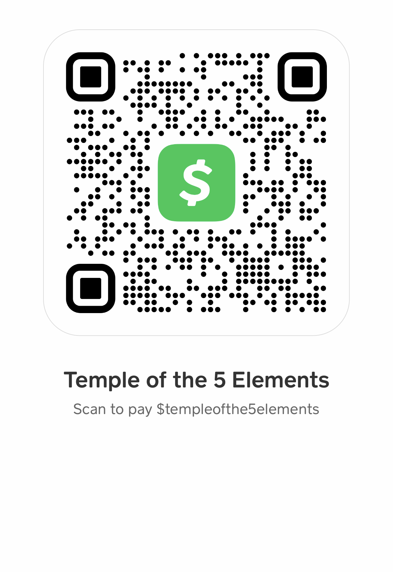 Cashapp — Temple of The 5 Elements