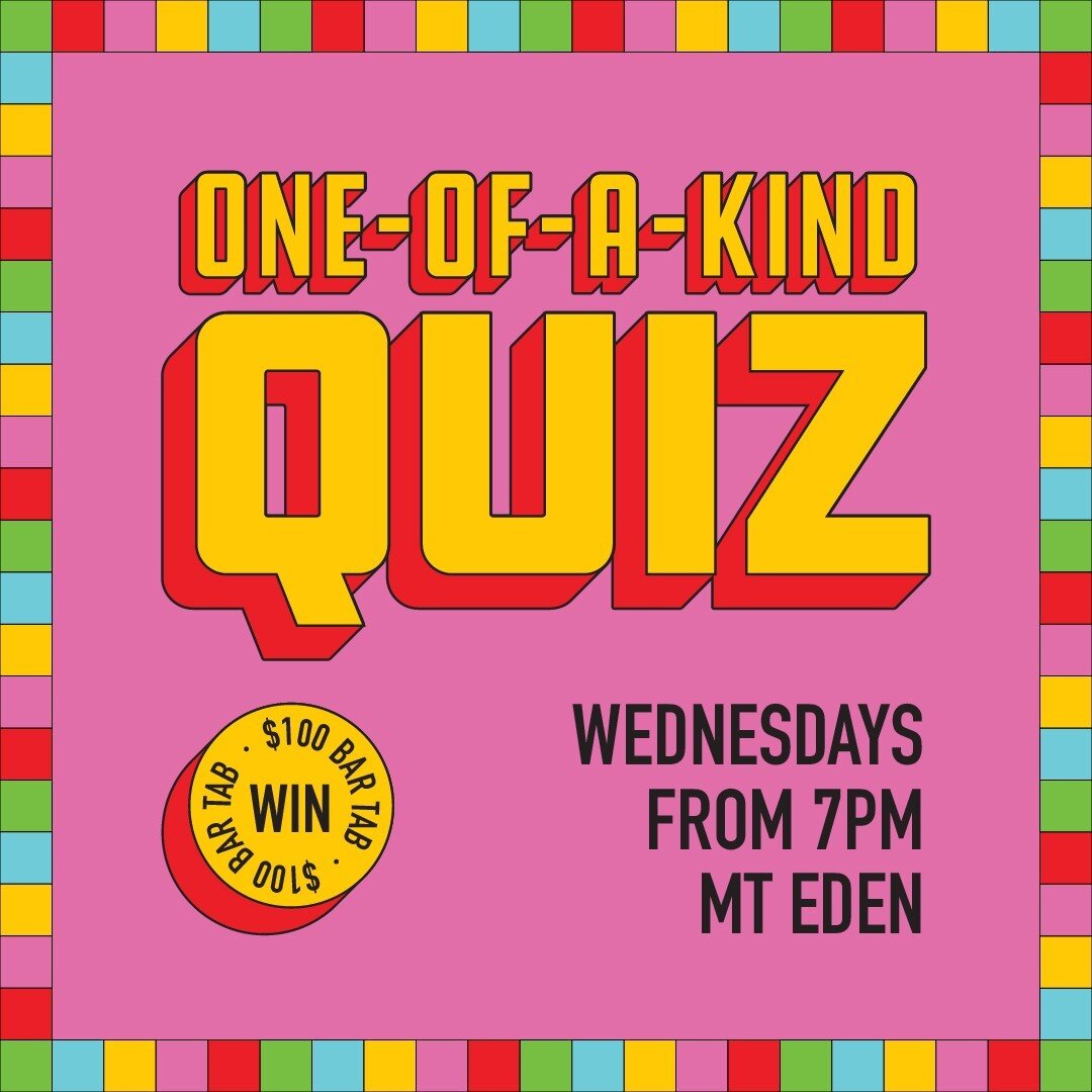 Round up your trivia team, for our one-of-a-kind quiz! ⁠
⁠
Join us on Wednesday from 7pm 🧠⁠
⁠
Mt Eden ⁠
⁠
#quiznight #trivia #oneofakindquiz
