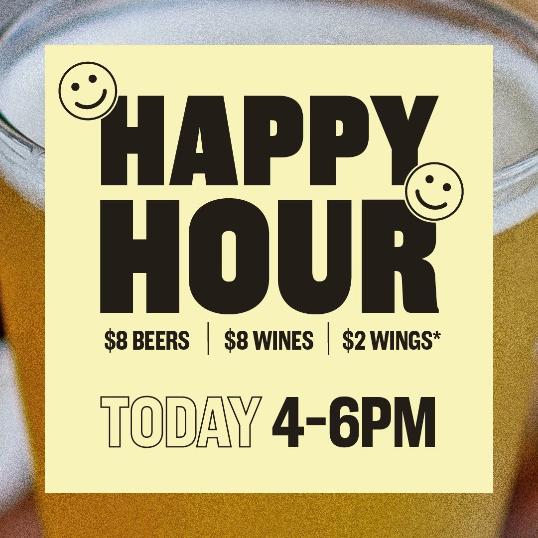 IT'S FRIDAY! 🍺🍷🍗⁠
⁠
$8 selected beers &amp; wines⁠
$2 chicken wings (min 3 per order)⁠
⁠
Tuesday to Friday | 4-6pm ⁠
⁠
#happyhour