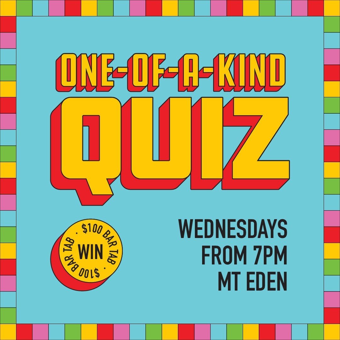 $100 bar tab and eternal bragging rights up for grabs! ⁠
⁠
Join us on Wednesday from 7pm 🧠⁠
⁠
Mt Eden ⁠
⁠
#quiznight #trivia #oneofakindquiz