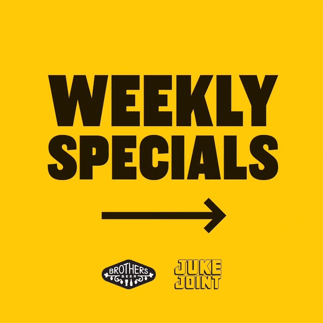 We've got something special for everyone!

Check out our weekly specials and enjoy good food, good beers, and good deals!

*Specials can vary depending on bar location. Check for Mt Eden or Piha 📍

#JukeJointBBQ #BrothersBeer #WeeklySpecials