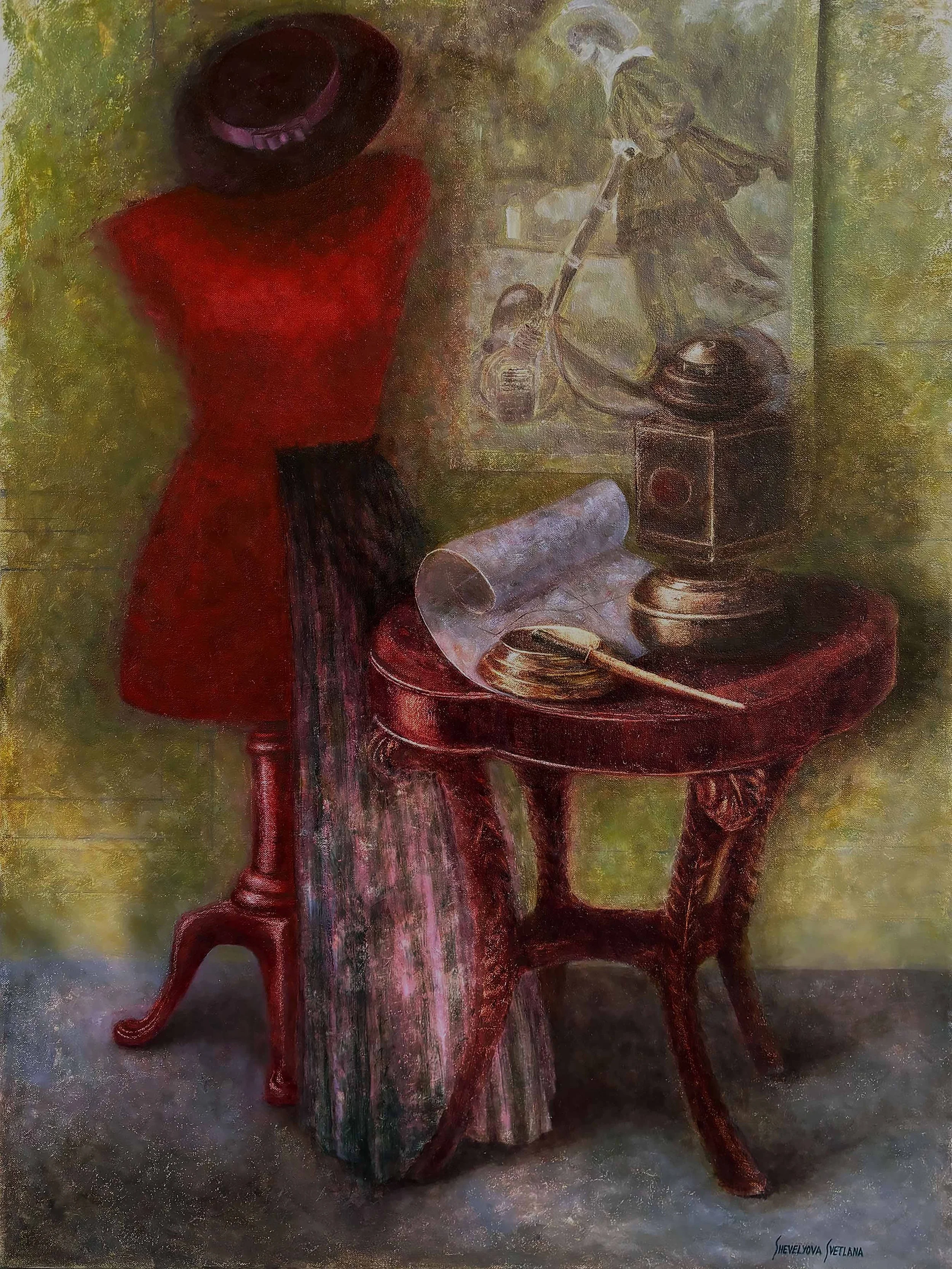 Red Mannequin, oil, 80 x 60 cm