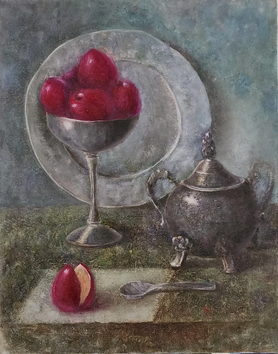 The Nectarines, oil, 50 x 40 cm