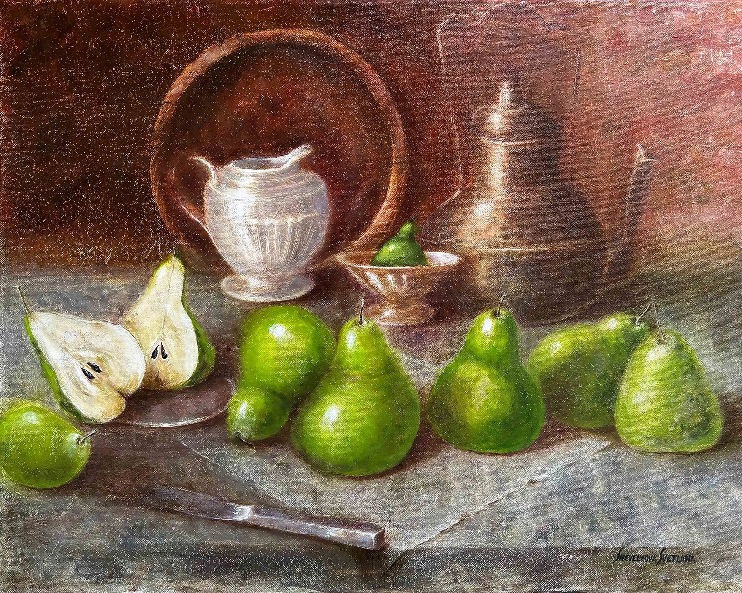 Pear Party 2, oil, 40 x 50 cm