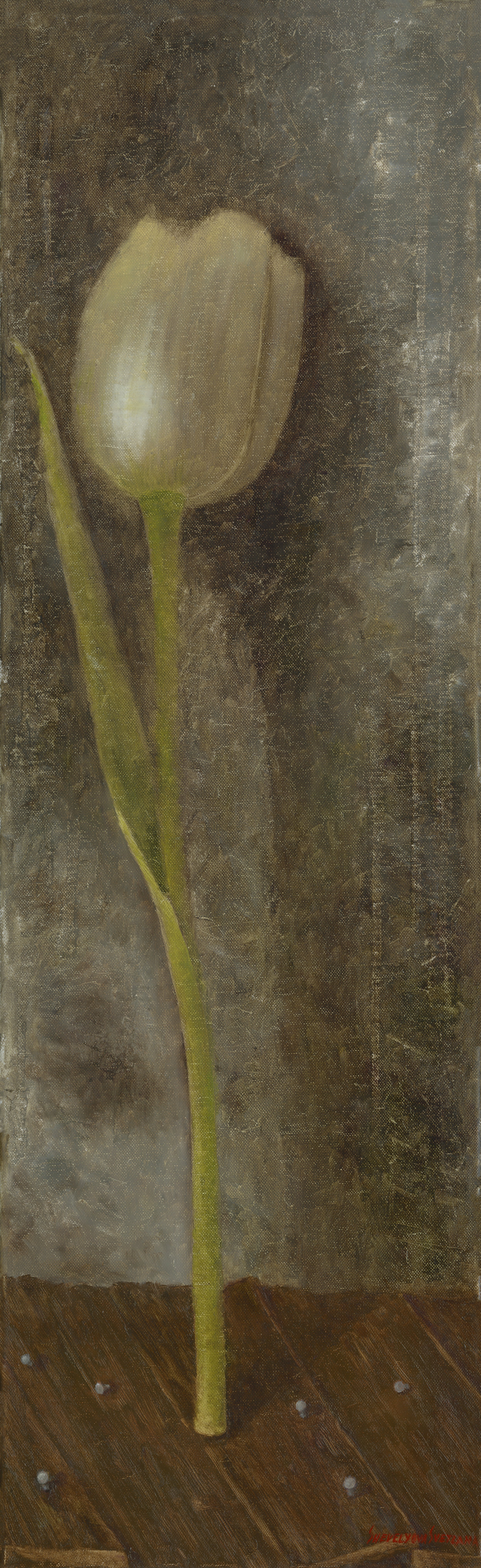 Portrait of Tulip, oil, 100 x 30 cm